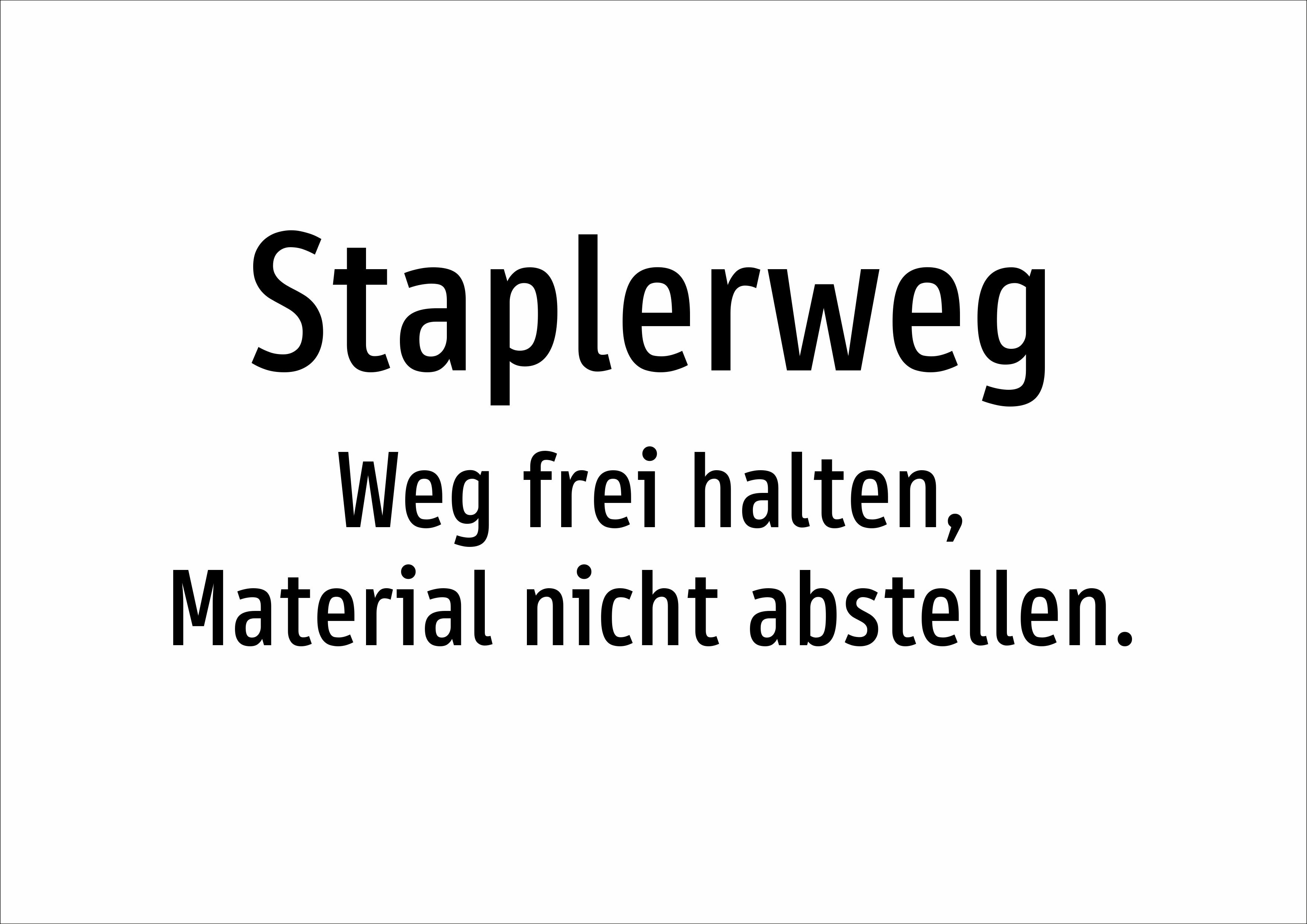 Staplerweg - Weg frei halten, Material nicht abstellen. - Schild - Produktbild 2