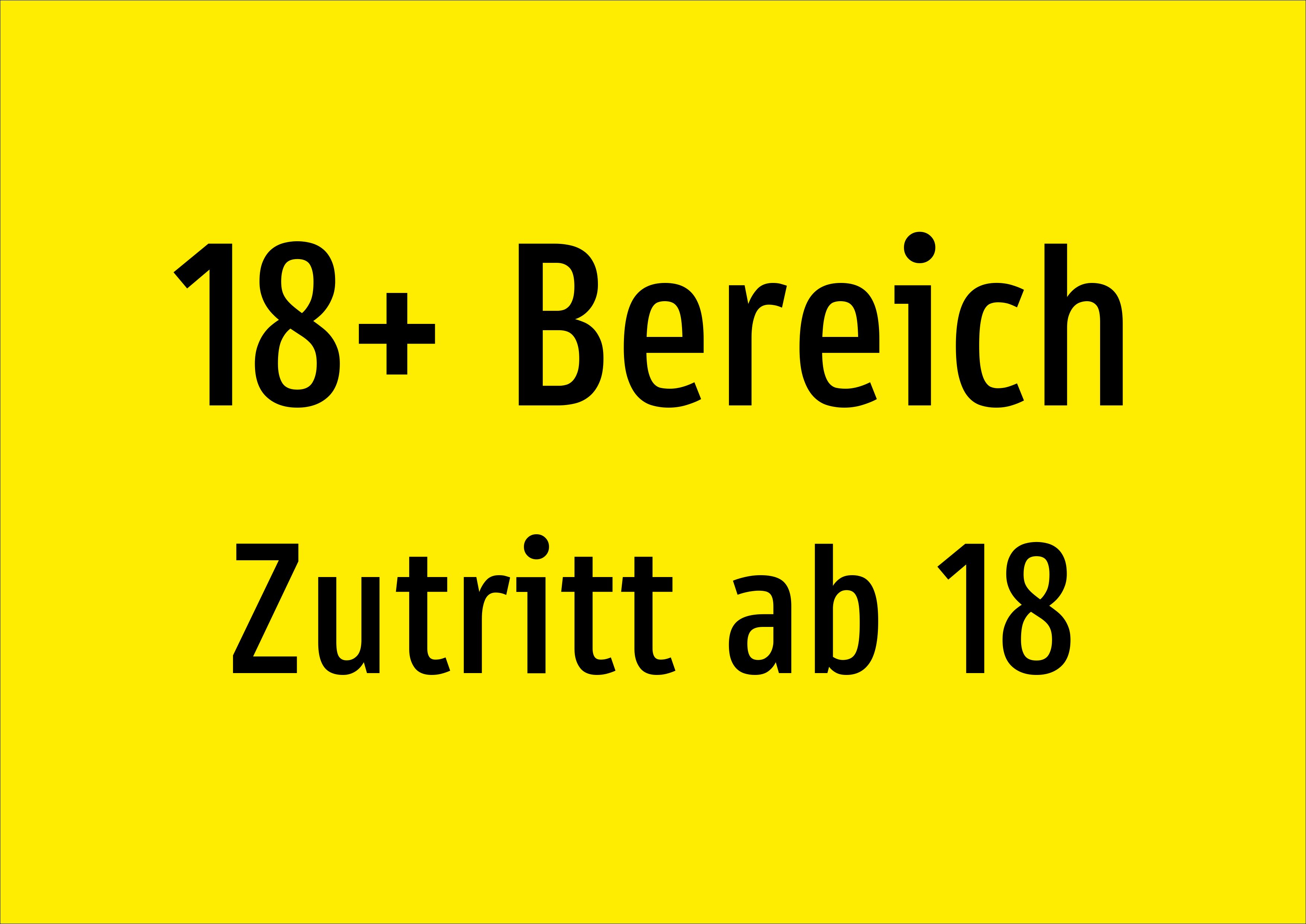 18+ Bereich - Zutritt ab 18 - Schild - Produktbild 2