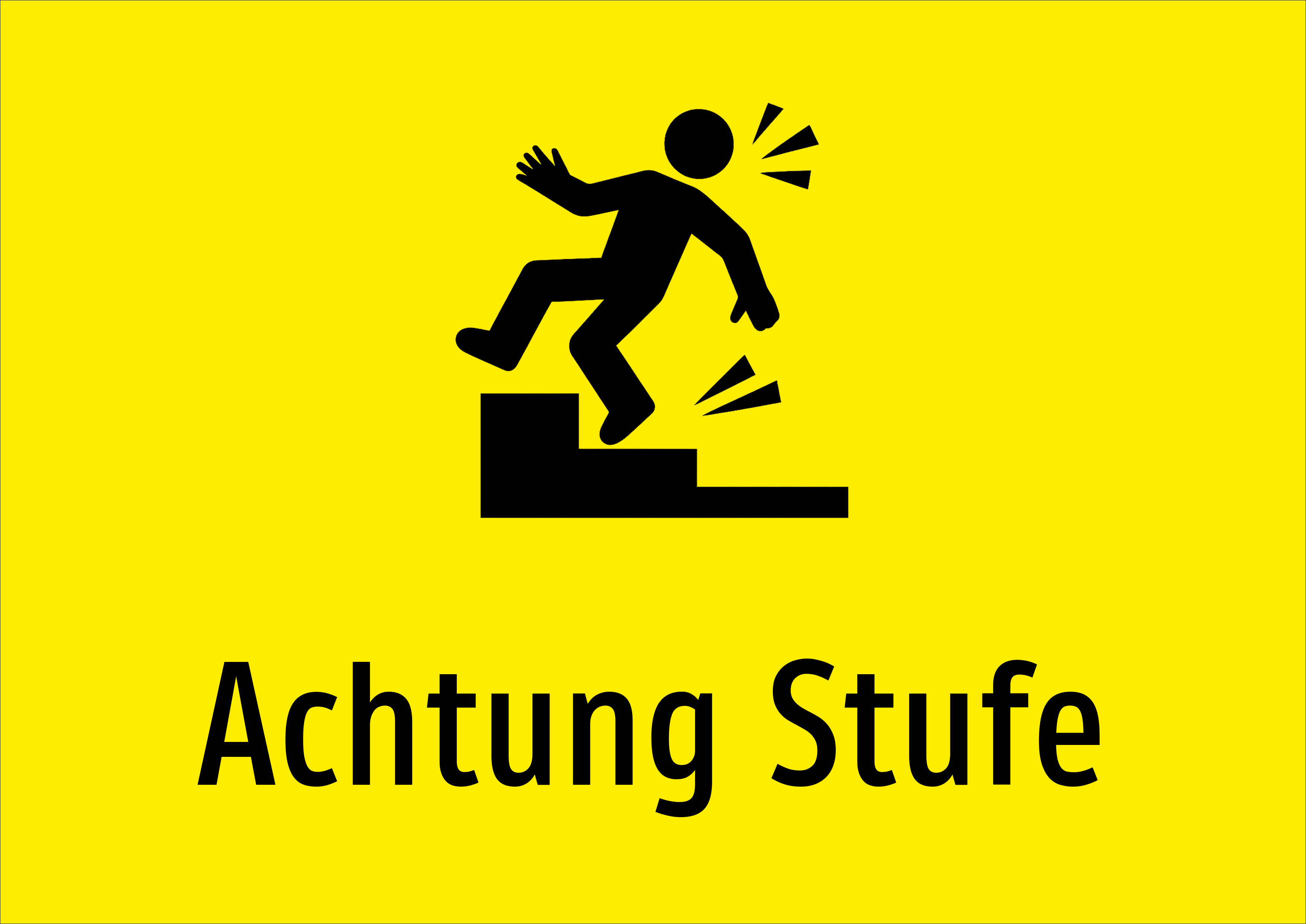 Achtung Stufe - Schild
