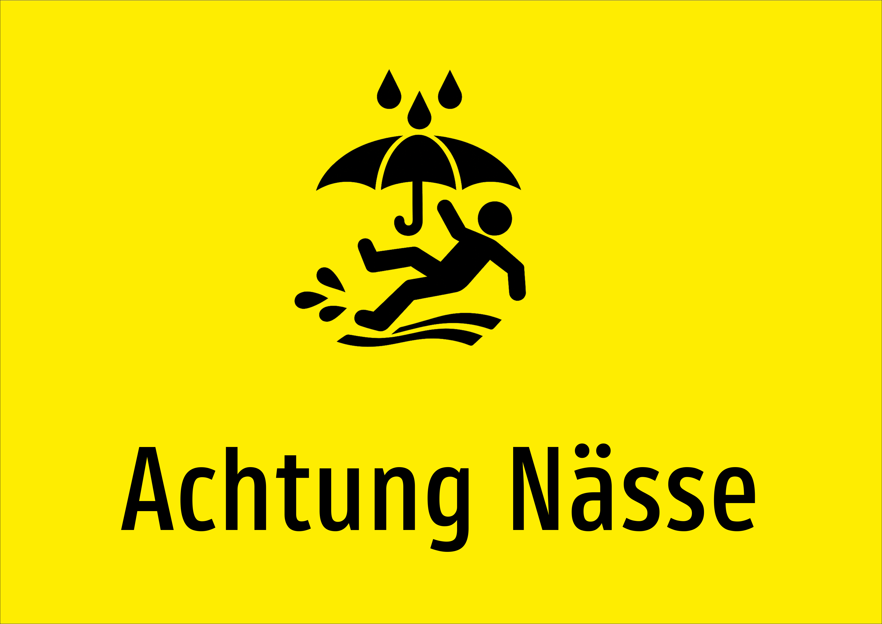 Achtung Nässe - Schild