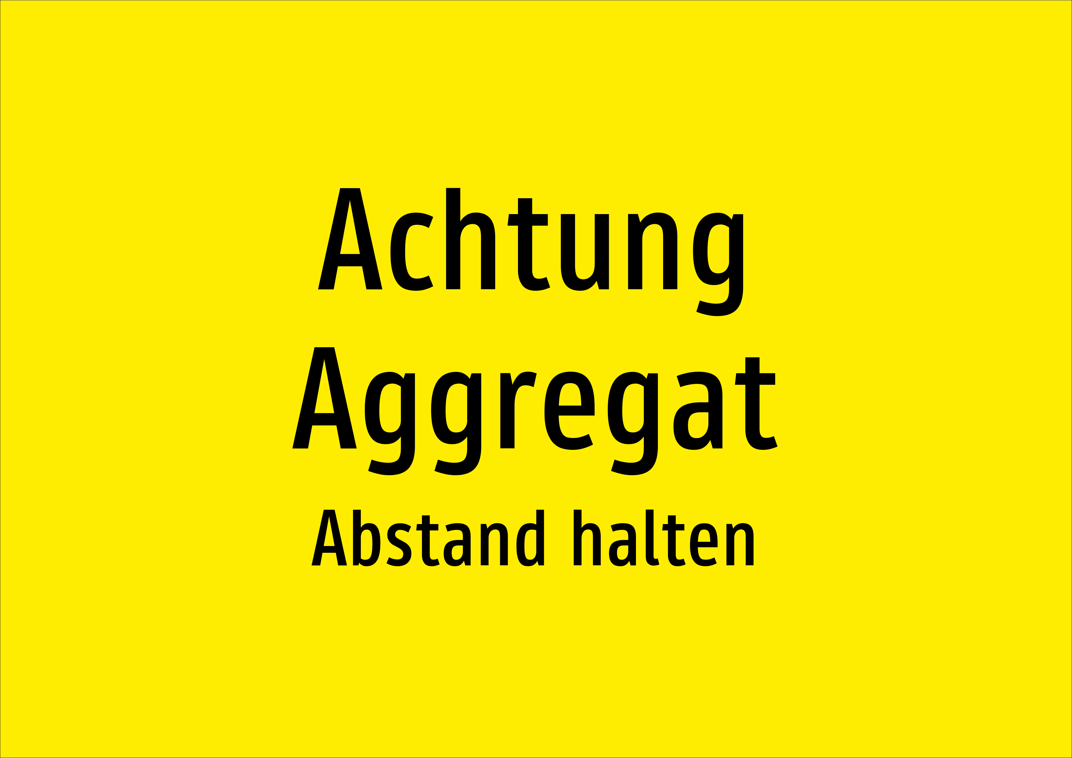 Achtung Aggregat - Abstand halten - Schild - Produktbild 2