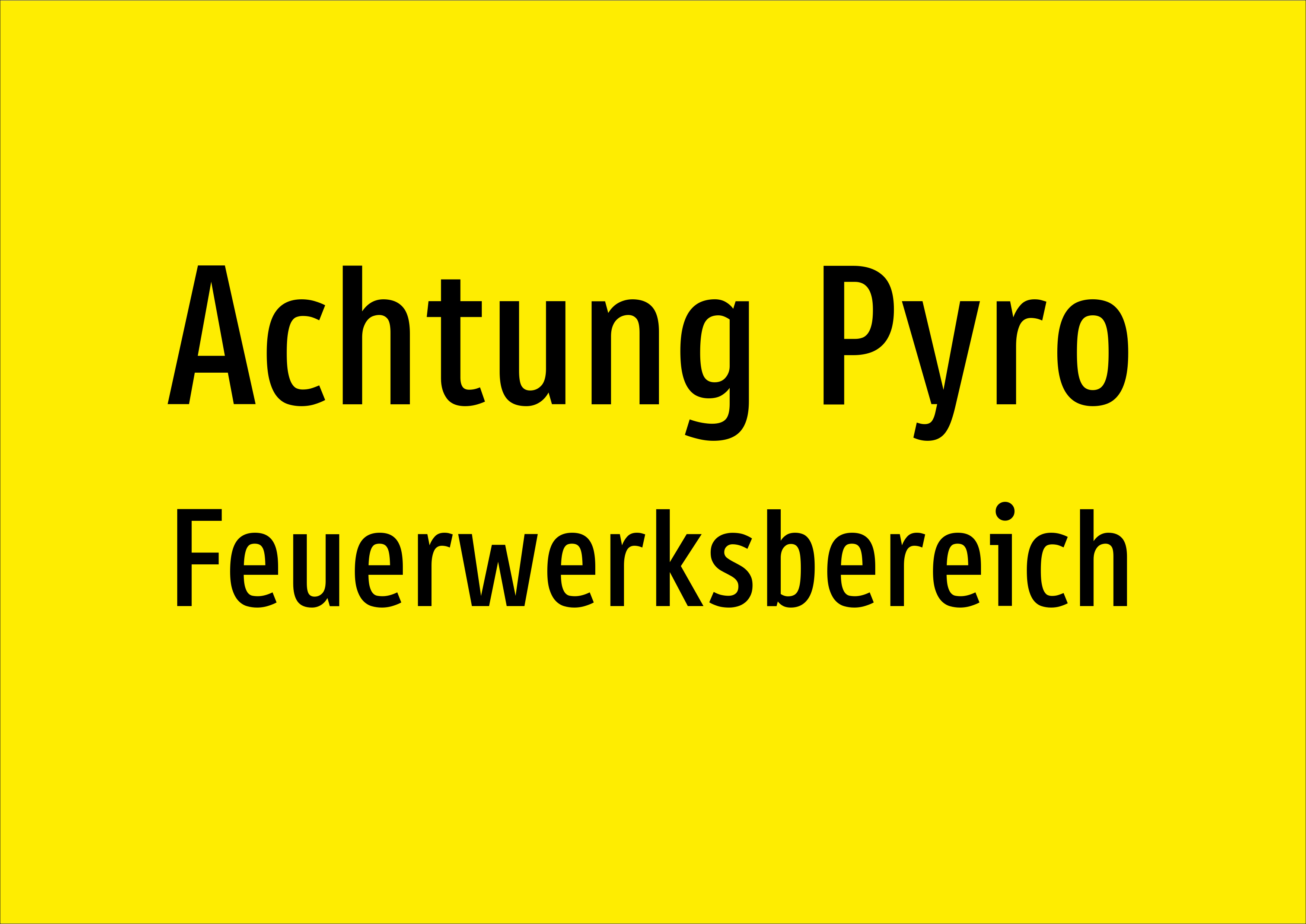 Achtung Pyro - Feuerwerksbereich - Schild - Produktbild 2