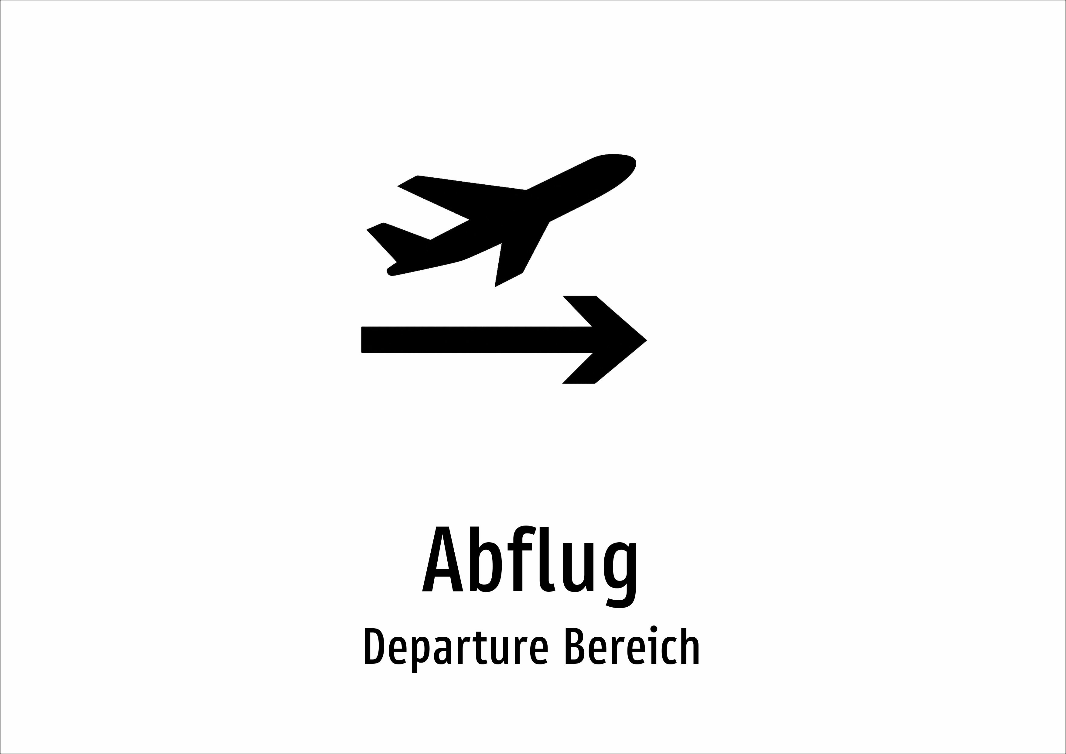 Abflug - Departure Bereich - Schild
