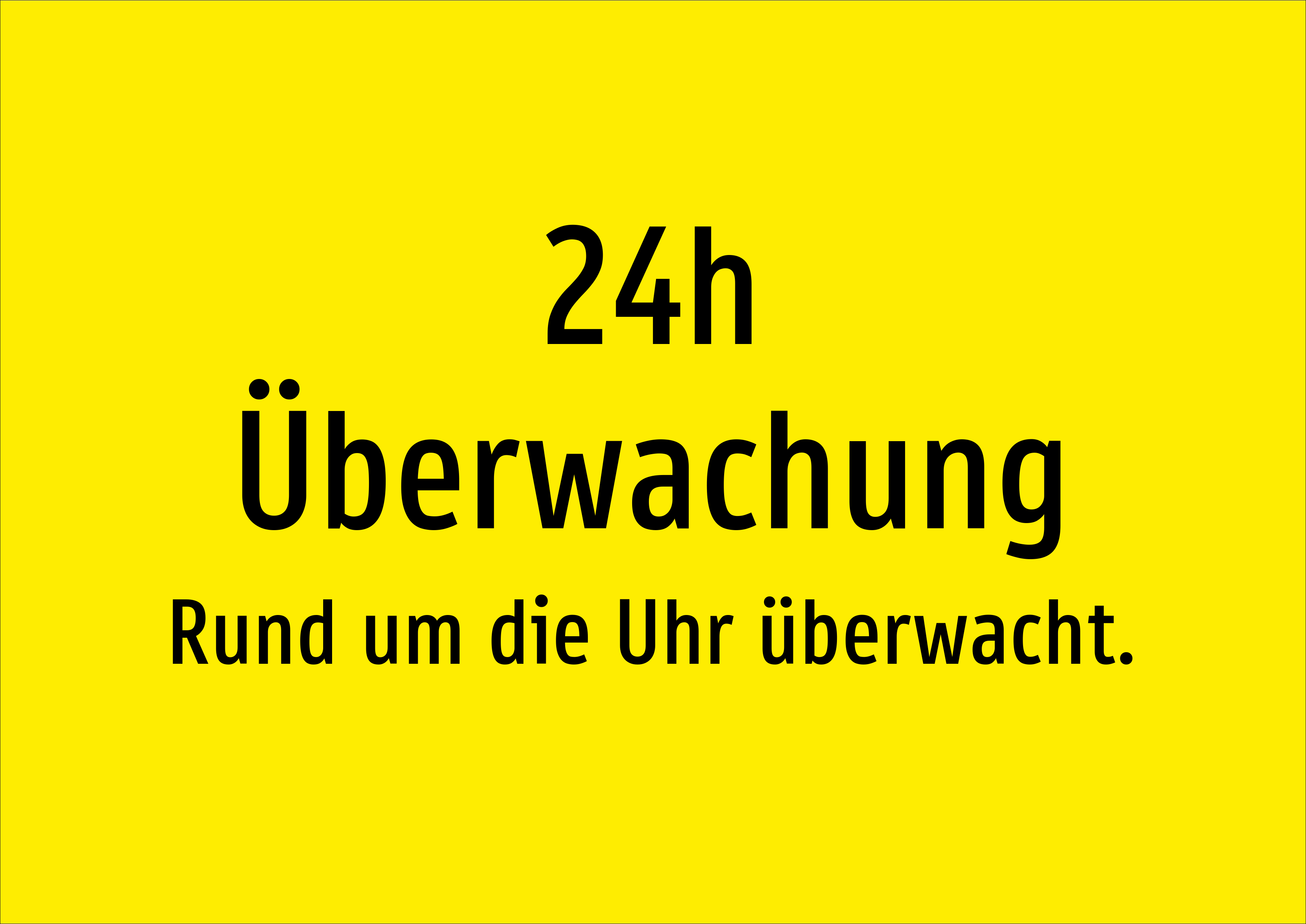 24h Überwachung - Rund um die Uhr überwacht. - Schild - Produktbild 2