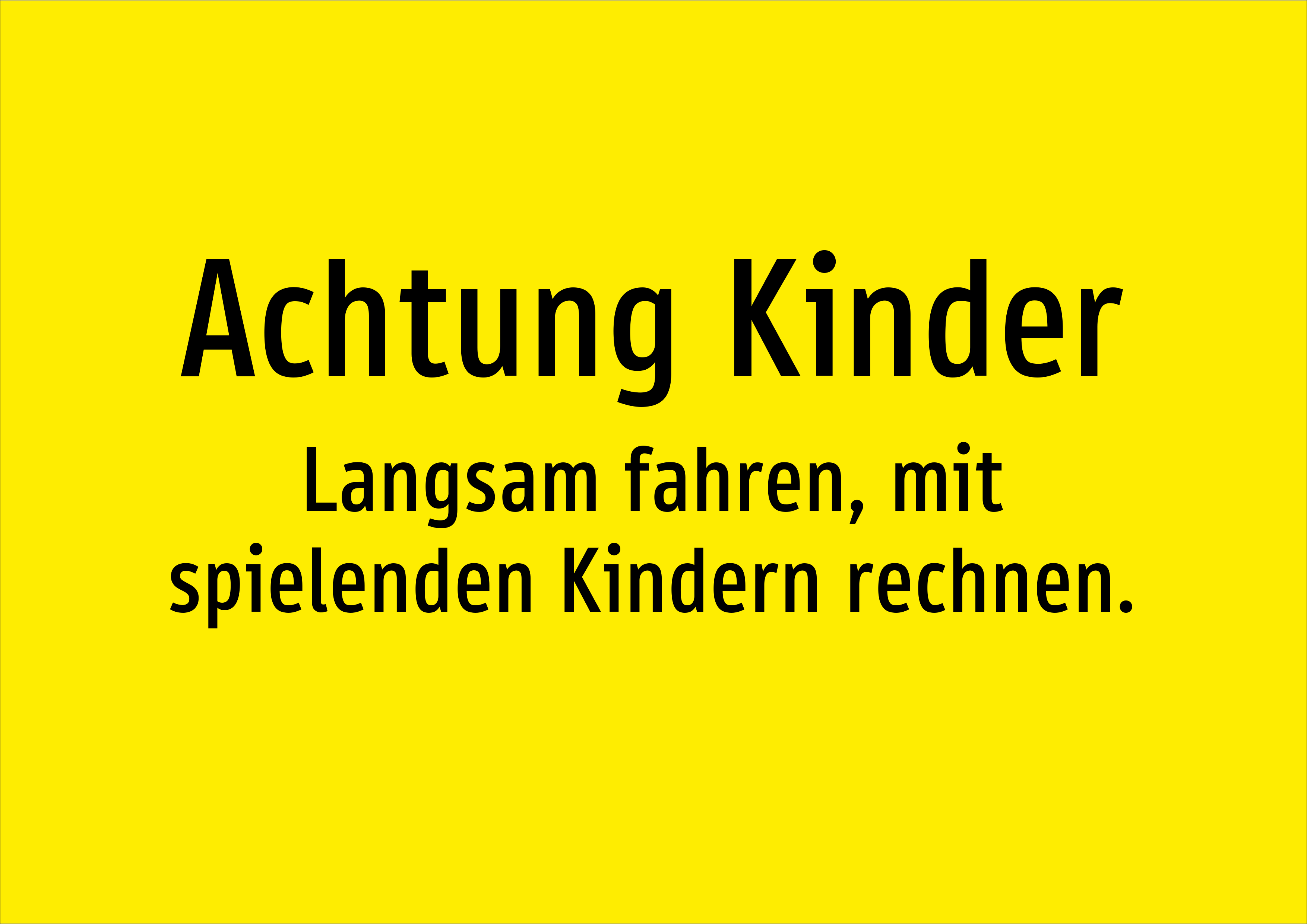 Achtung Kinder - Langsam fahren, mit spielenden Kindern rechnen. - Schild - Produktbild 2