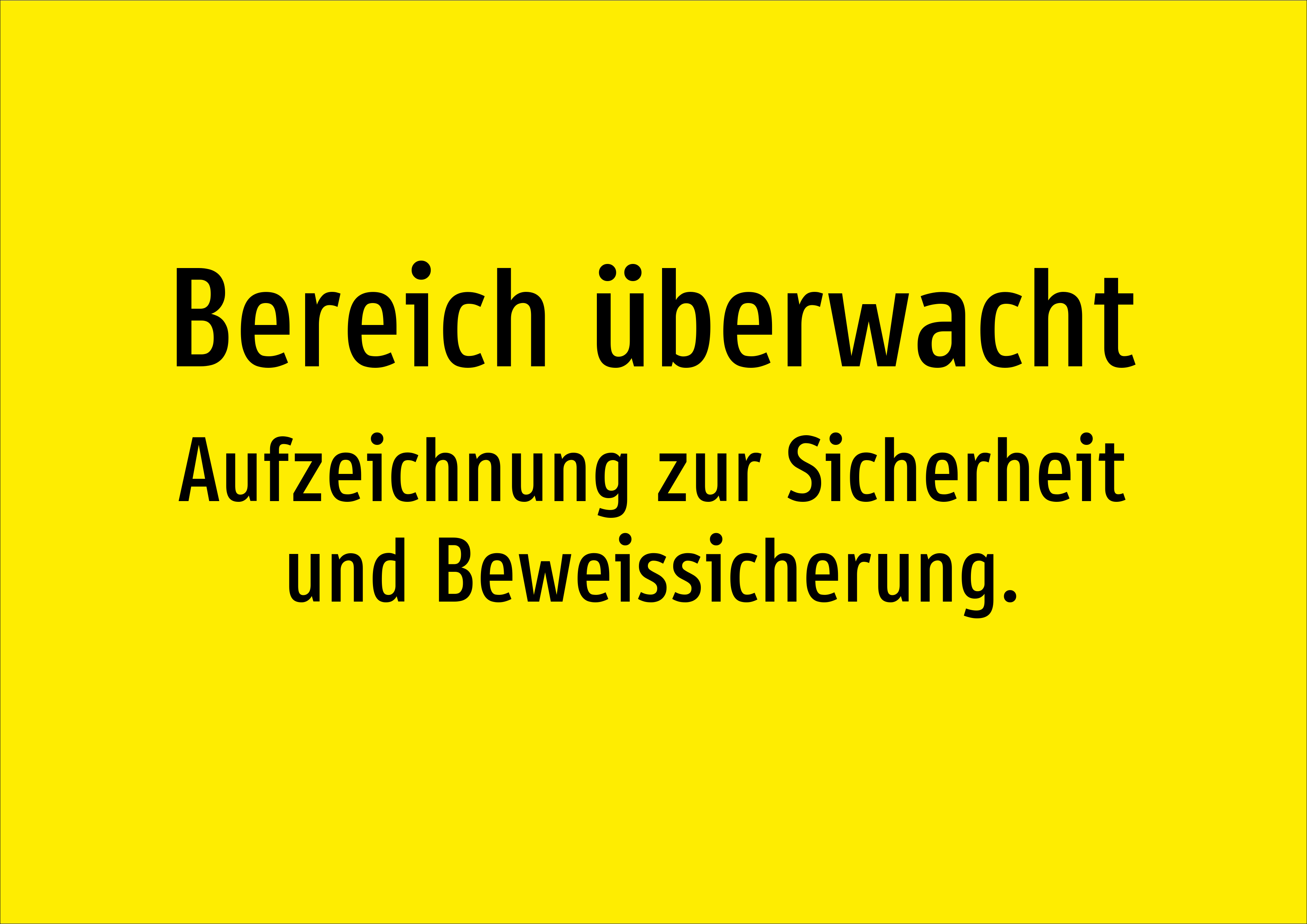 Bereich überwacht - Aufzeichnung zur Sicherheit und Beweissicherung. - Schild - Produktbild 2