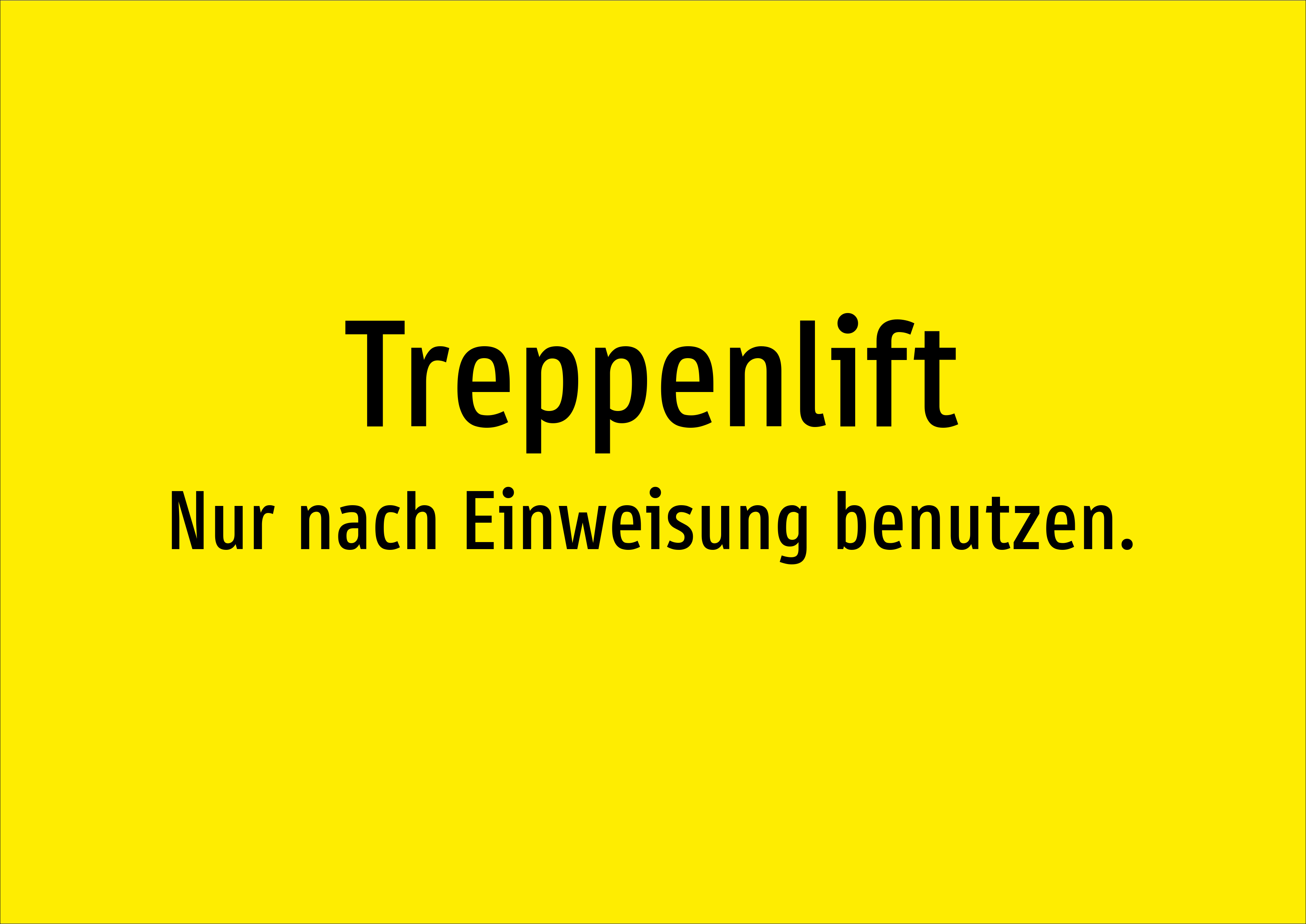 Treppenlift - Nur nach Einweisung benutzen. - Schild - Produktbild 2