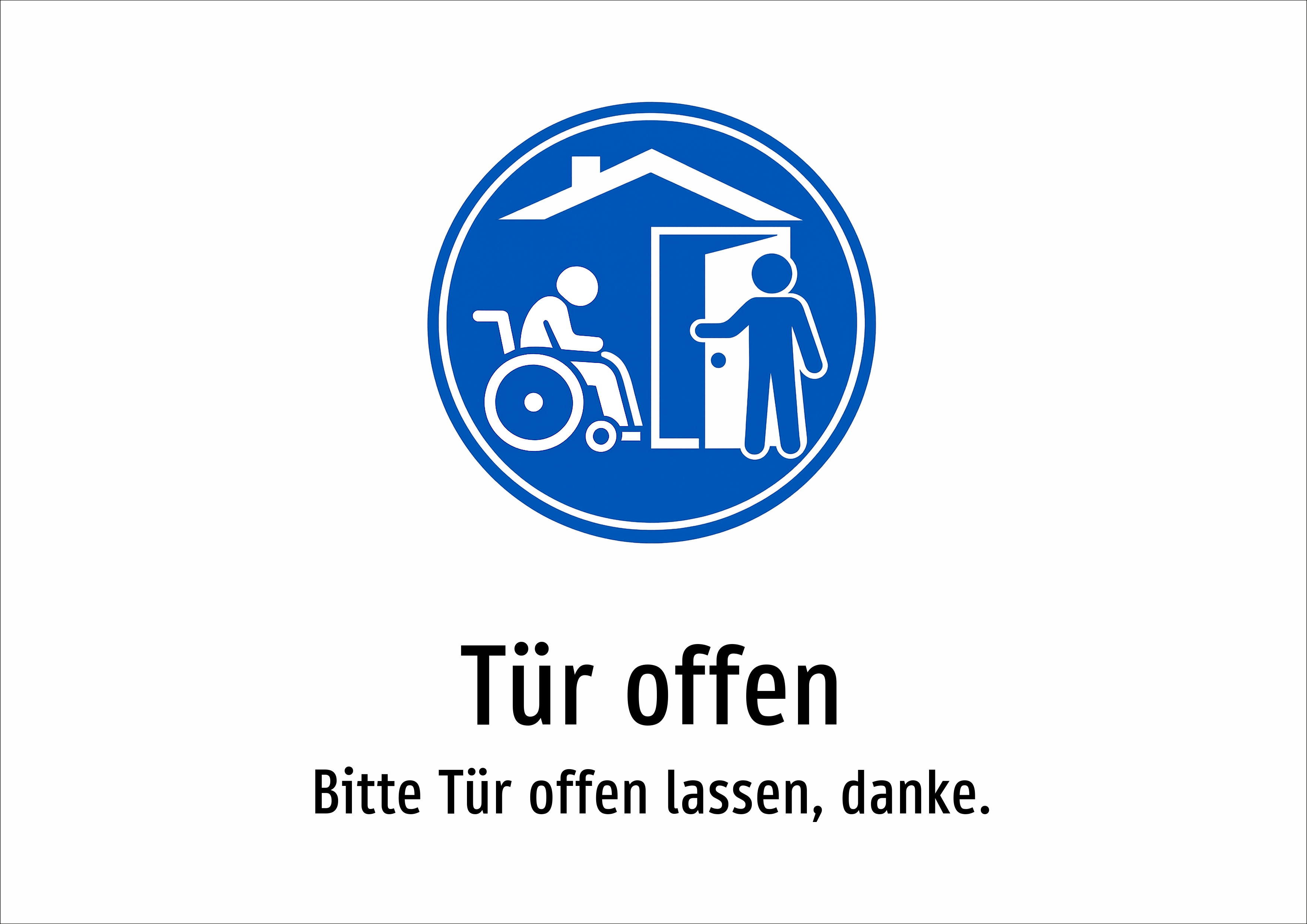 Offen Tür offen - Bitte Tür offen lassen, danke. | Schild & Aufkleber