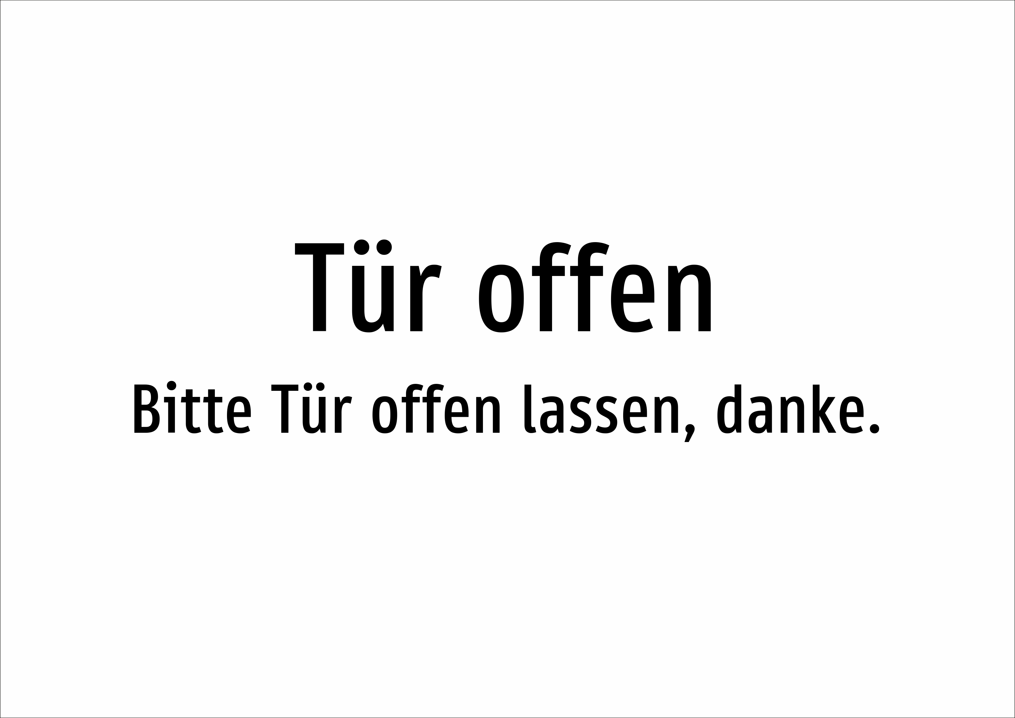 Offen Tür offen - Bitte Tür offen lassen, danke. | Schild & Aufkleber