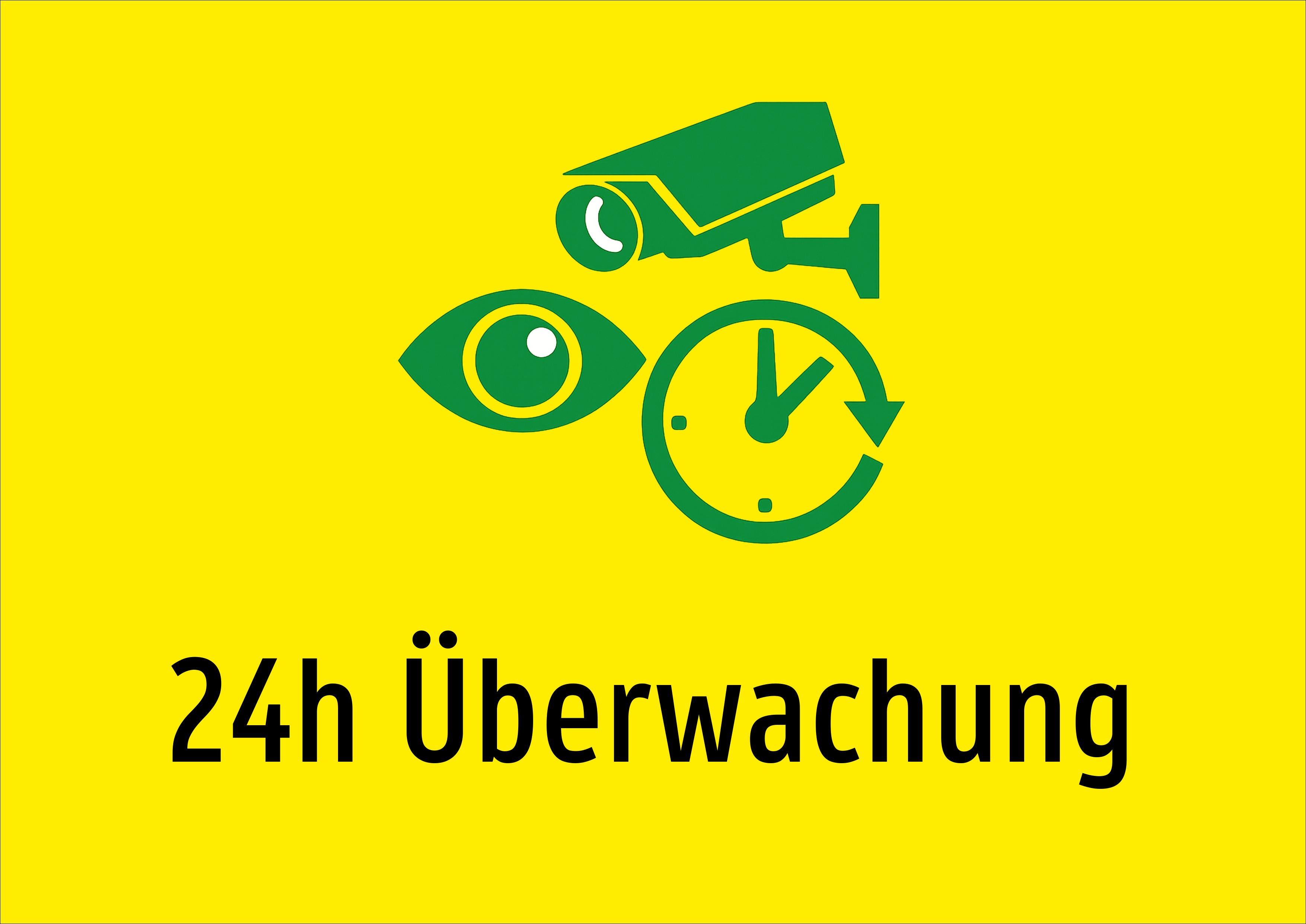 24h Überwachung - Schild