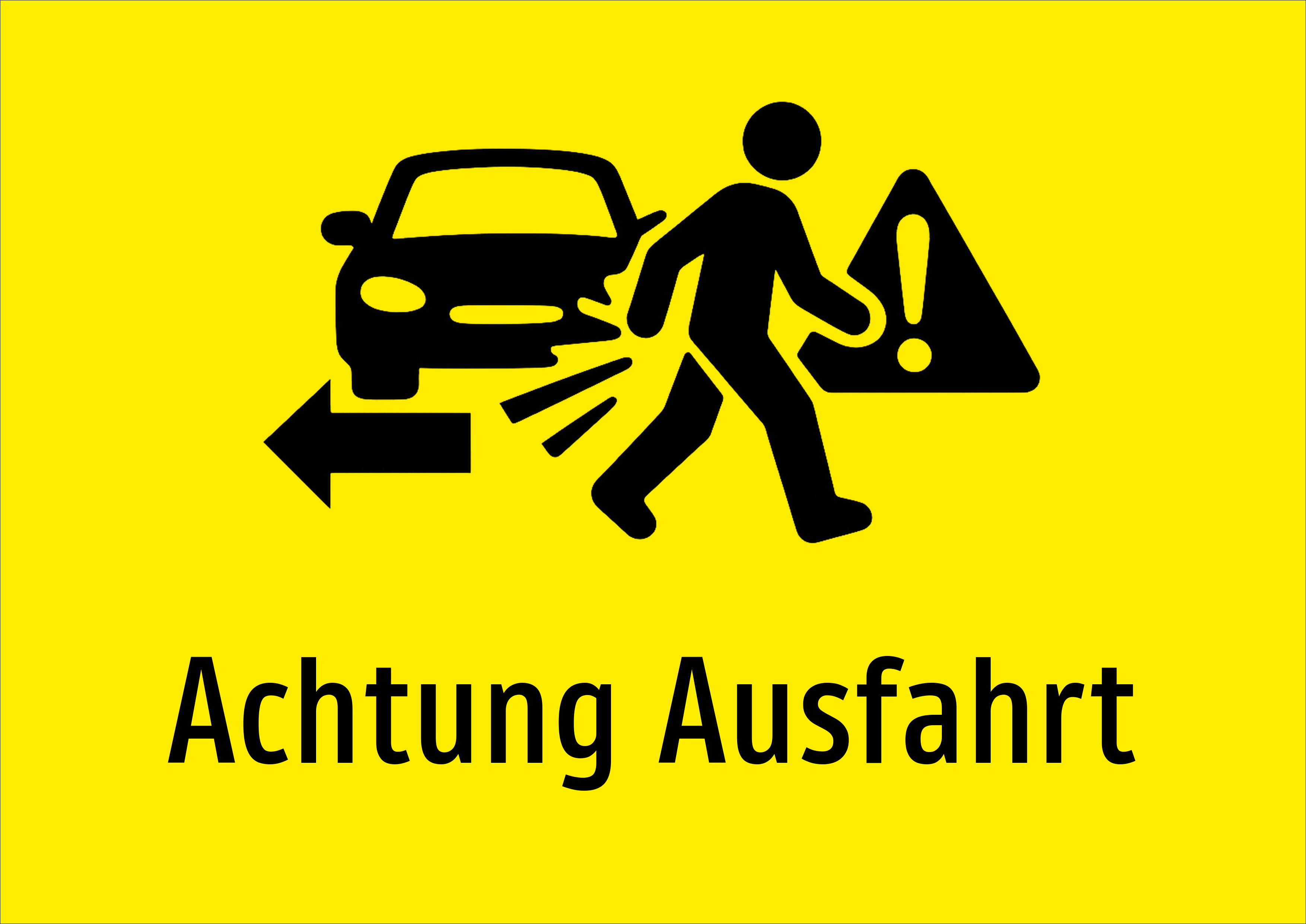 Achtung Ausfahrt - Schild