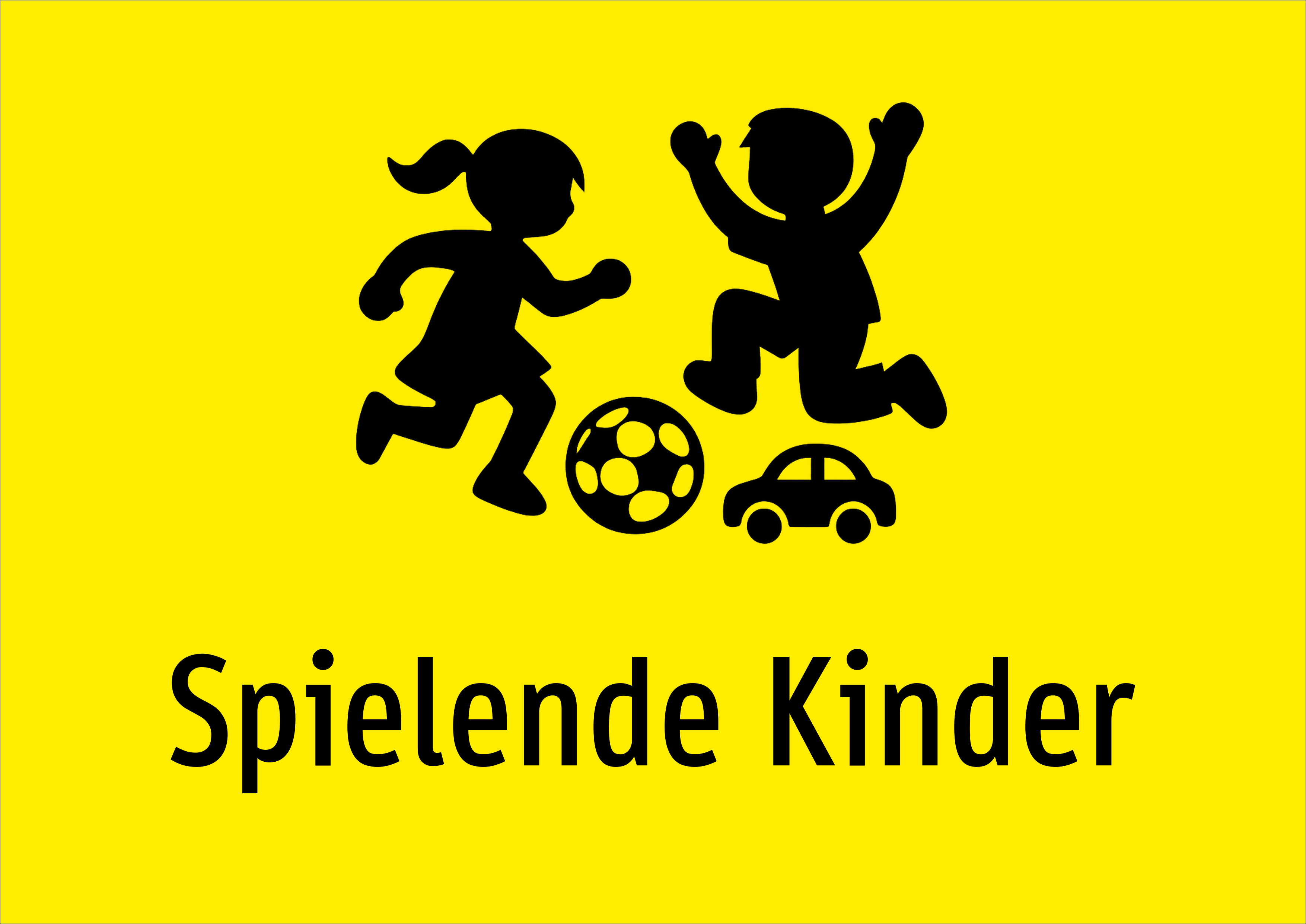 Spielende Kinder - Schild