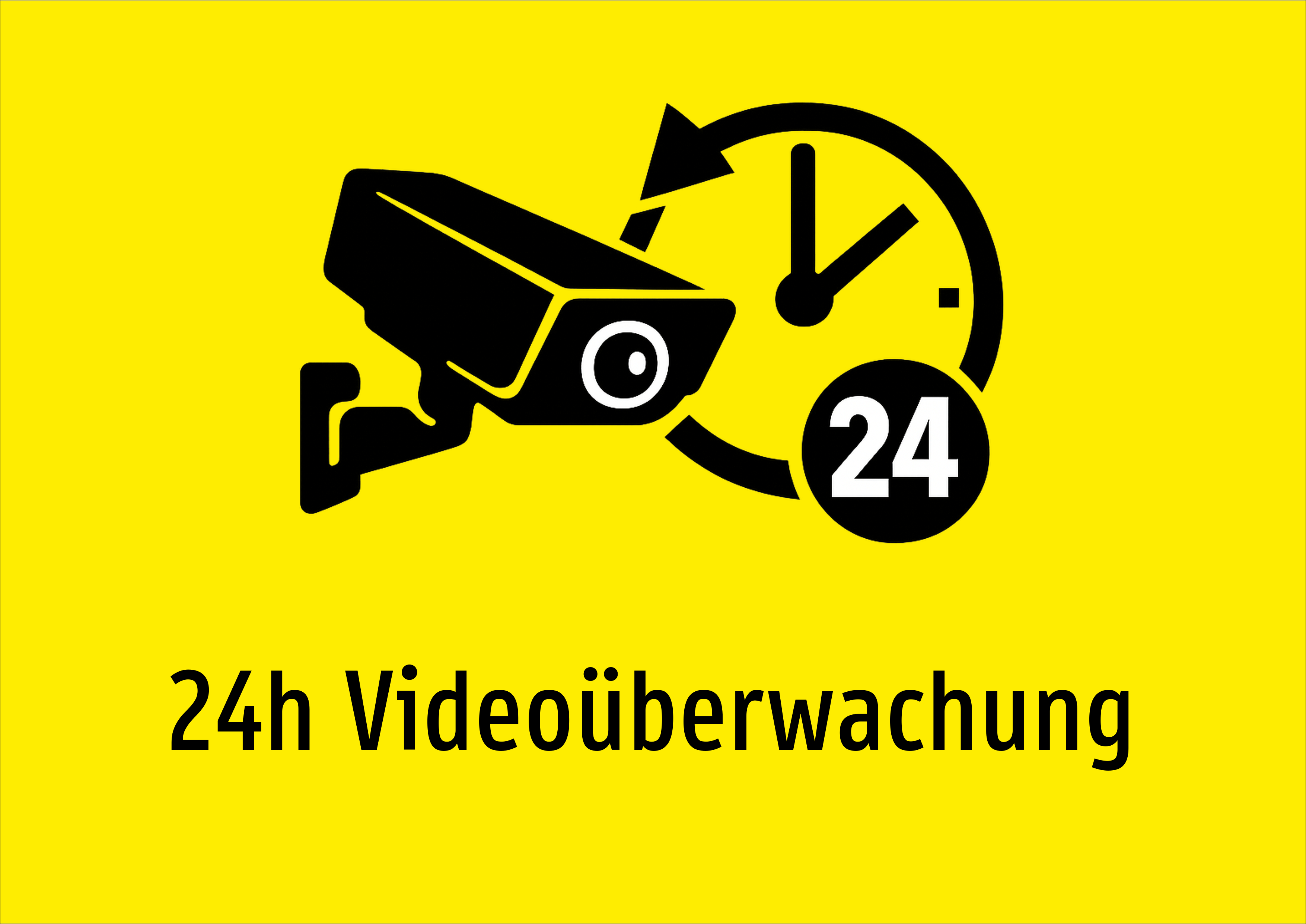 24h Videoüberwachung - Schild