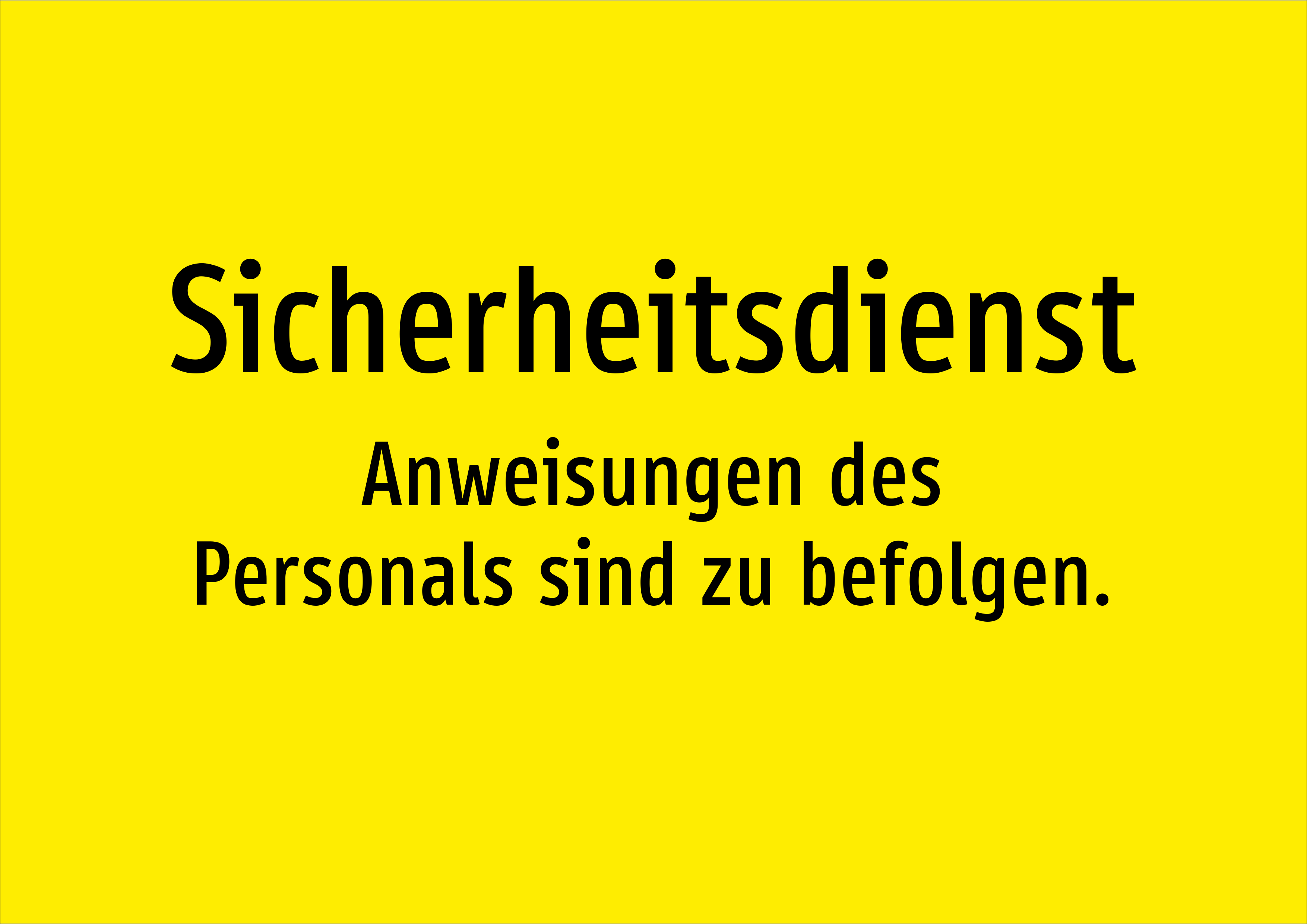 Sicherheitsdienst - Anweisungen des Personals sind zu befolgen. - Schild - Produktbild 2
