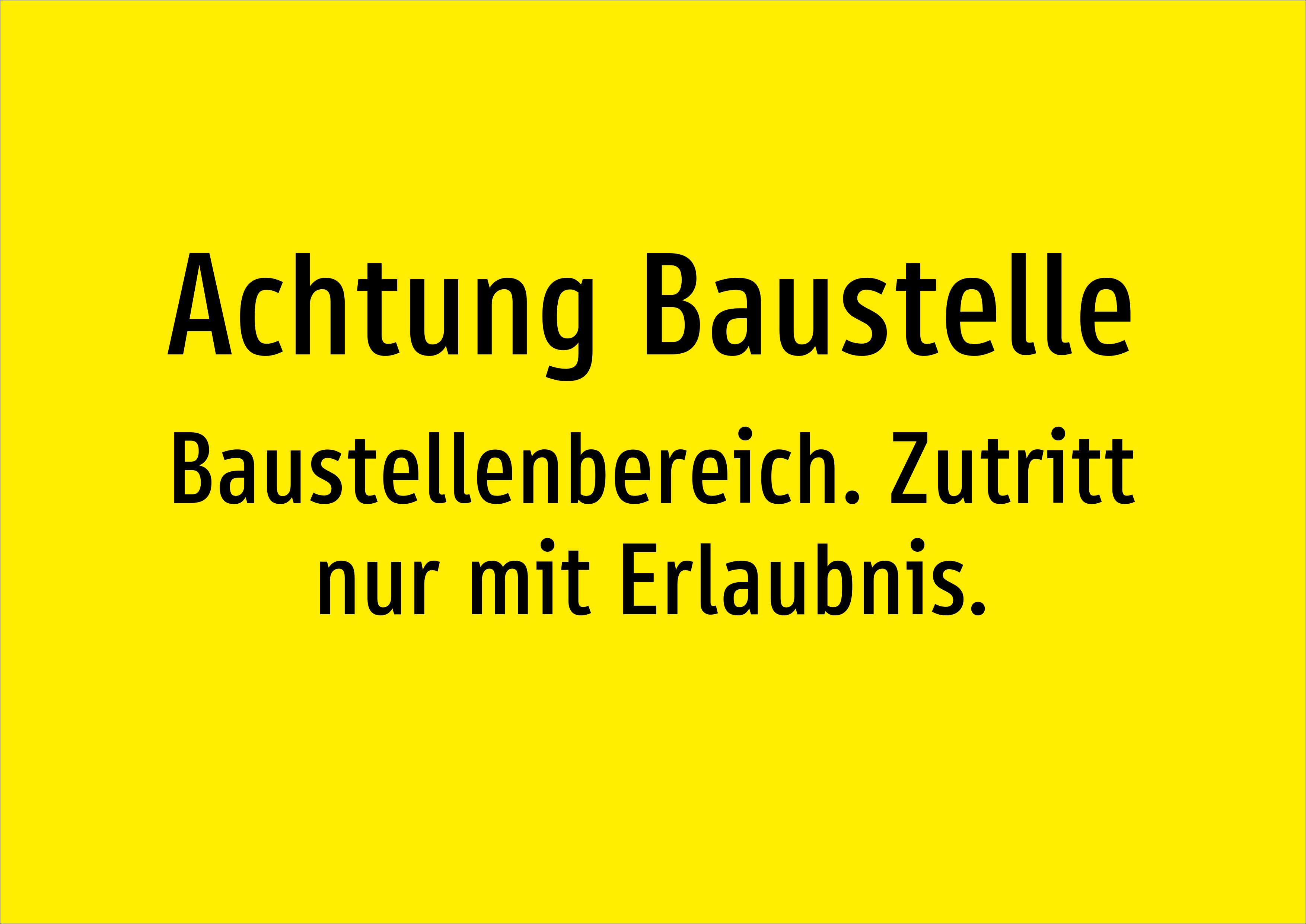 Achtung Baustelle - Baustellenbereich. Zutritt nur mit Erlaubnis. - Schild - Produktbild 2