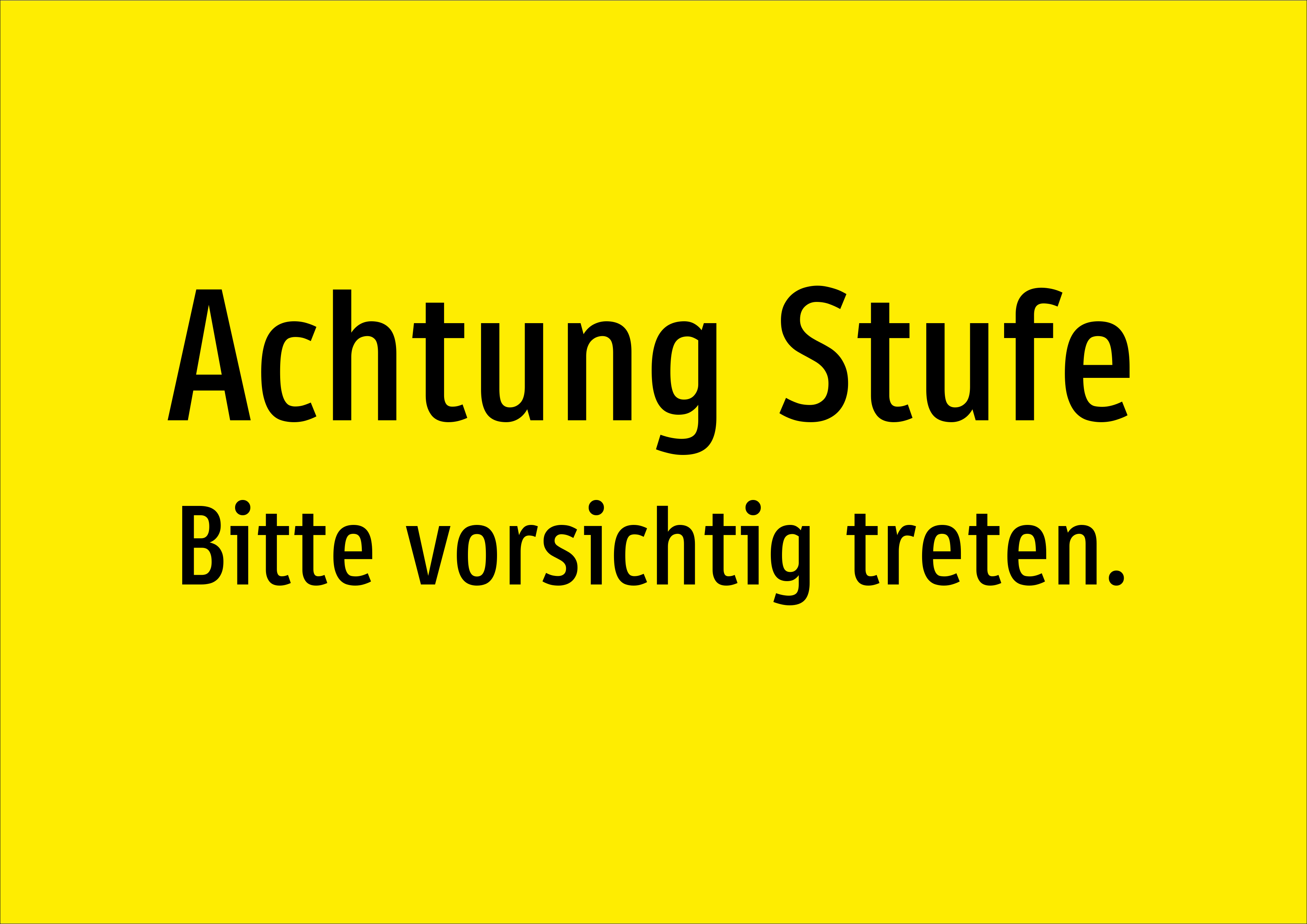Achtung Stufe - Bitte vorsichtig treten. - Schild - Produktbild 2