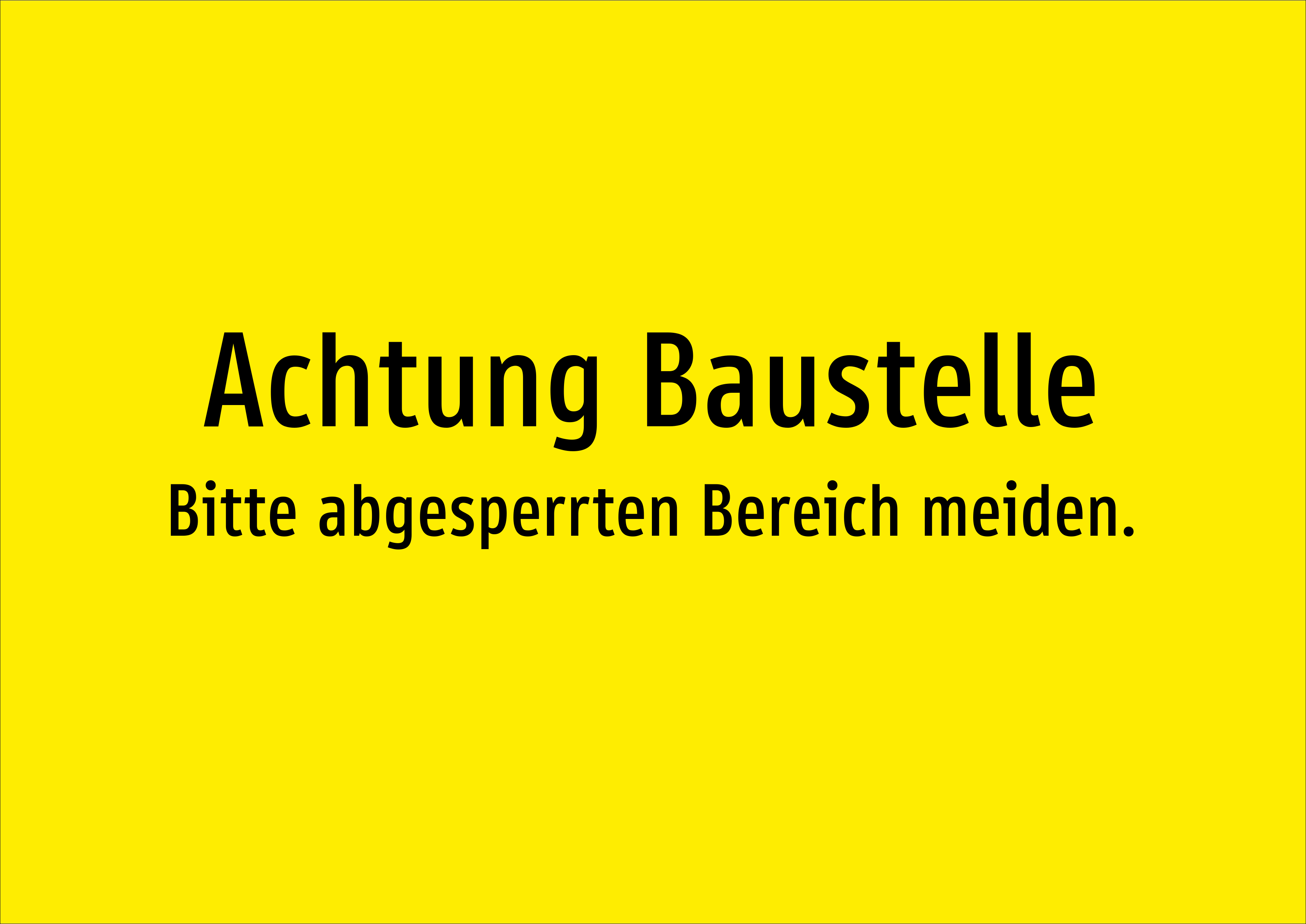 Achtung Baustelle - Bitte abgesperrten Bereich meiden. - Schild - Produktbild 2