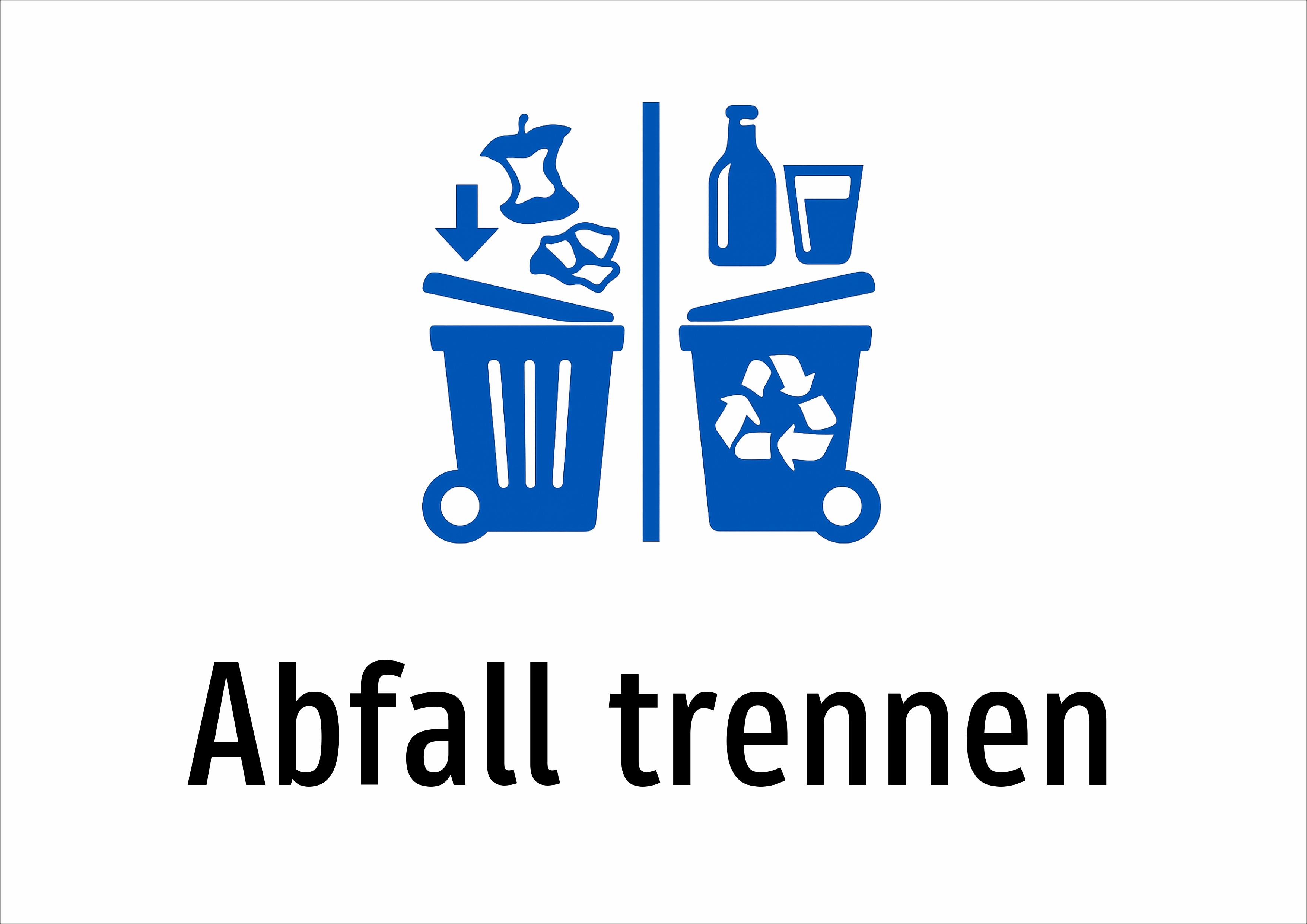 Abfall trennen - Schild
