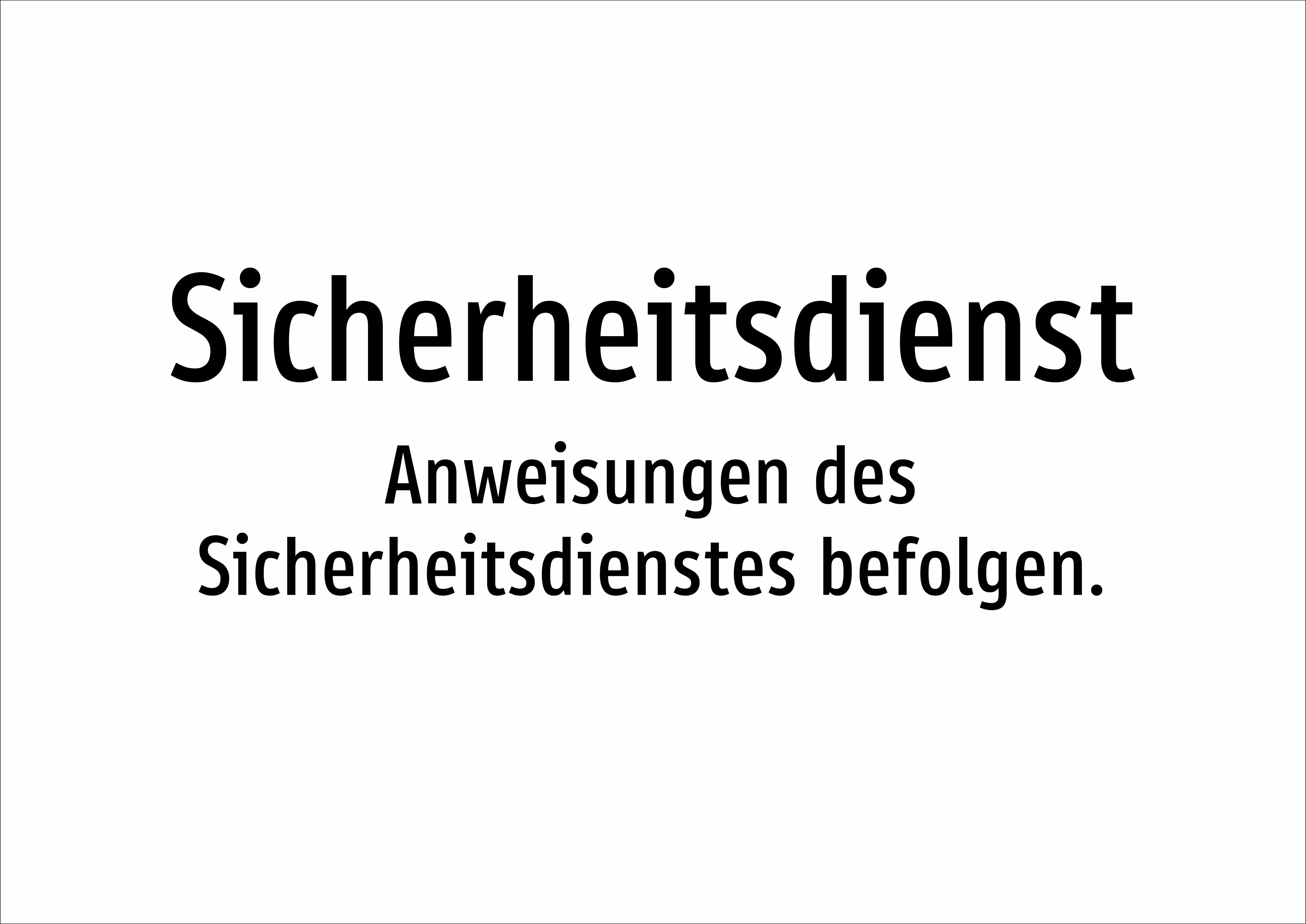 Sicherheitsdienst - Anweisungen des Sicherheitsdienstes befolgen. - Schild - Produktbild 2