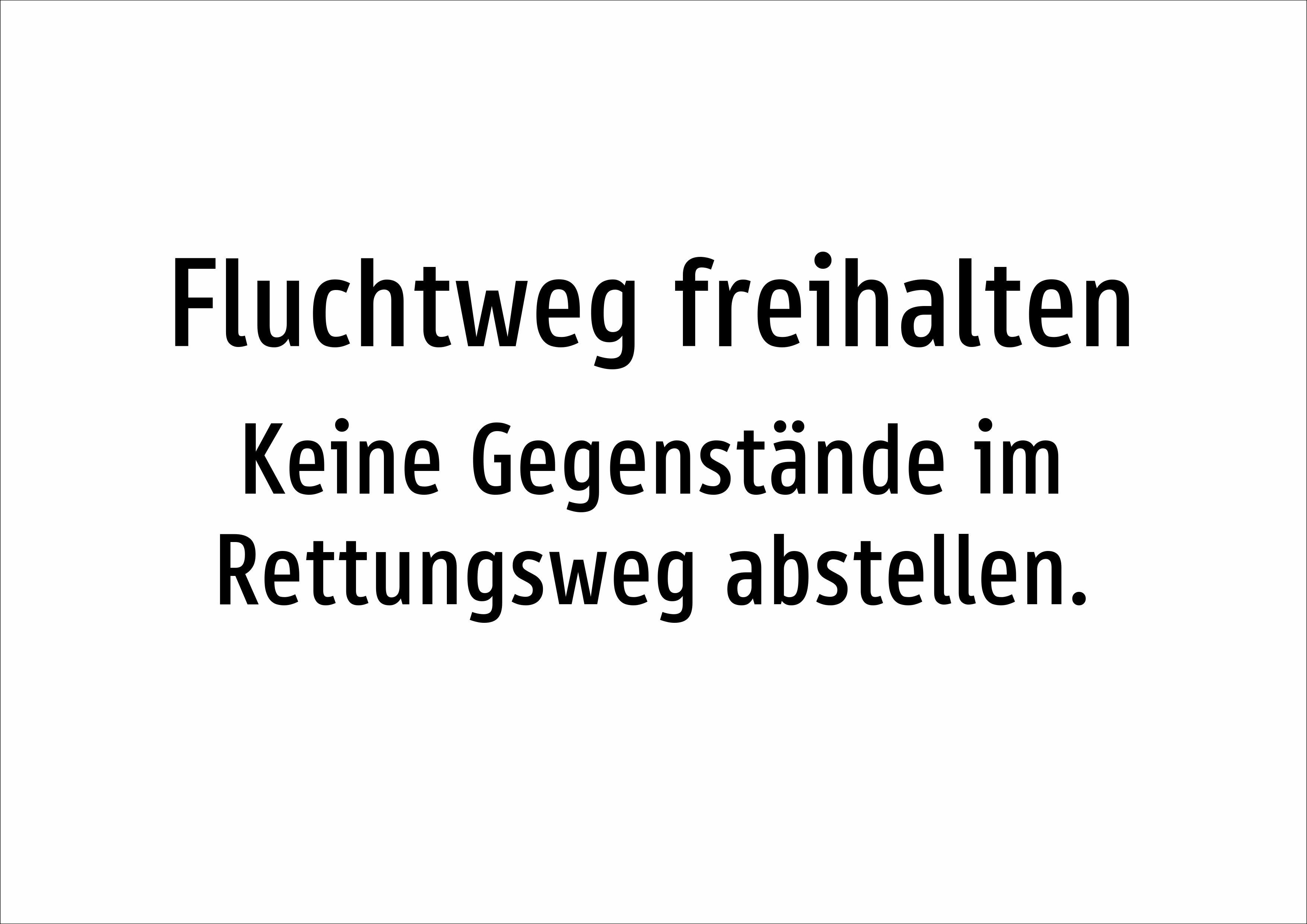 Fluchtweg freihalten - Keine Gegenstände im Rettungsweg abstellen. - Schild - Produktbild 2