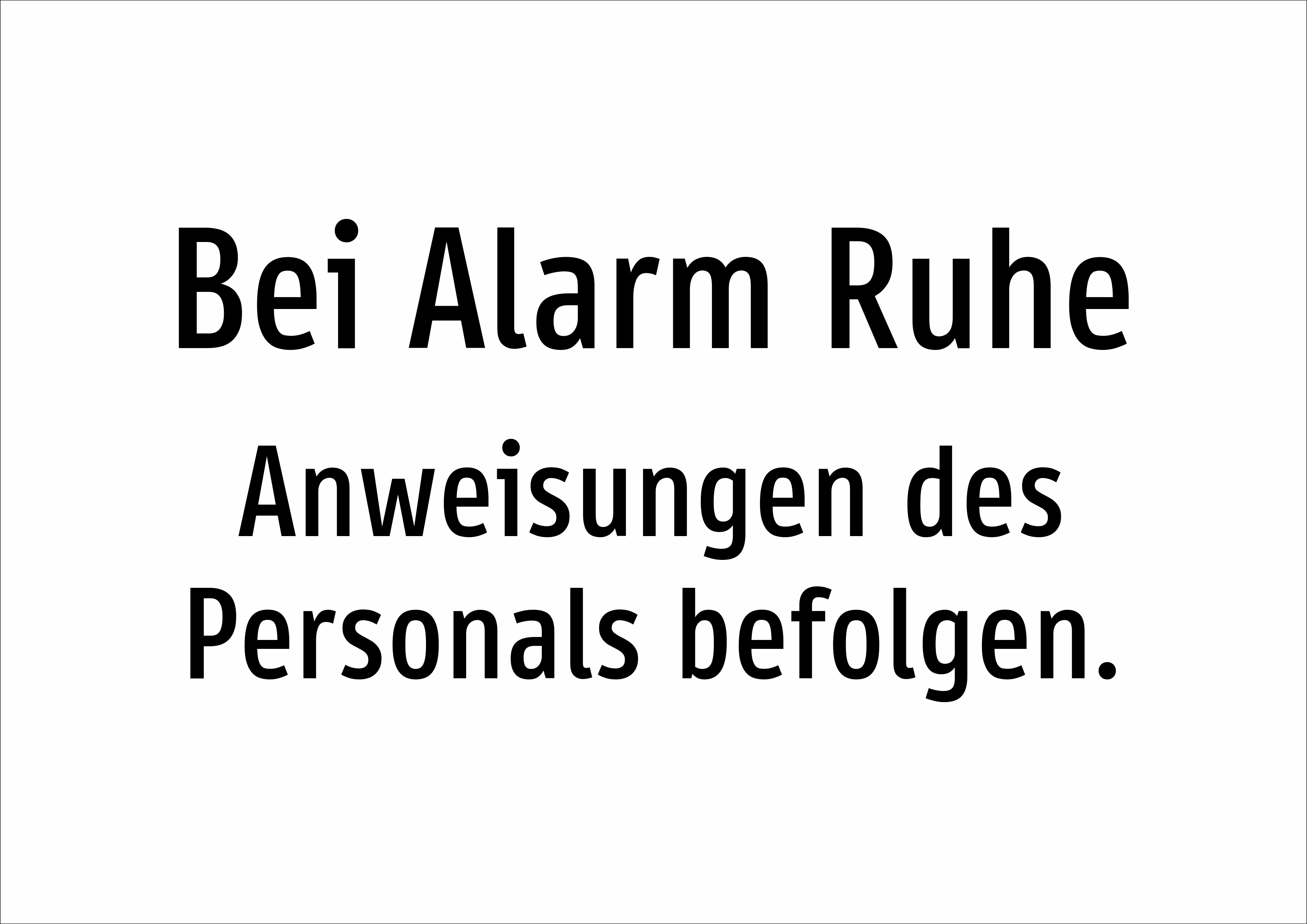 Bei Alarm Ruhe - Anweisungen des Personals befolgen. - Schild - Produktbild 2