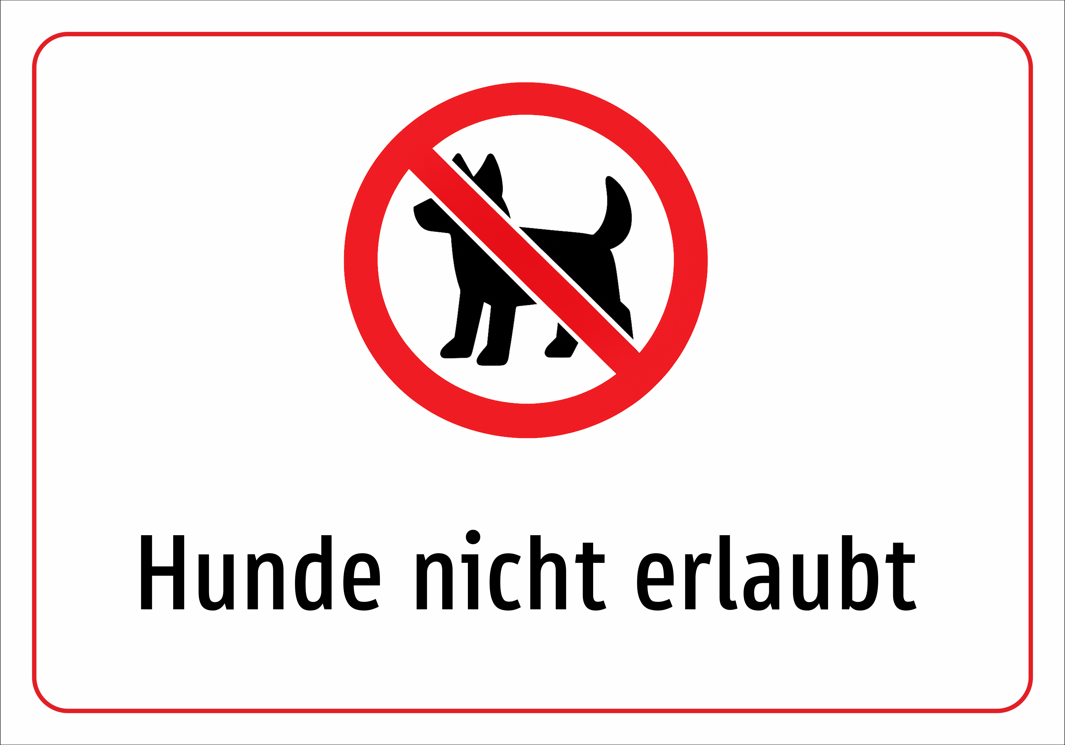 Hunde nicht erlaubt - Schild