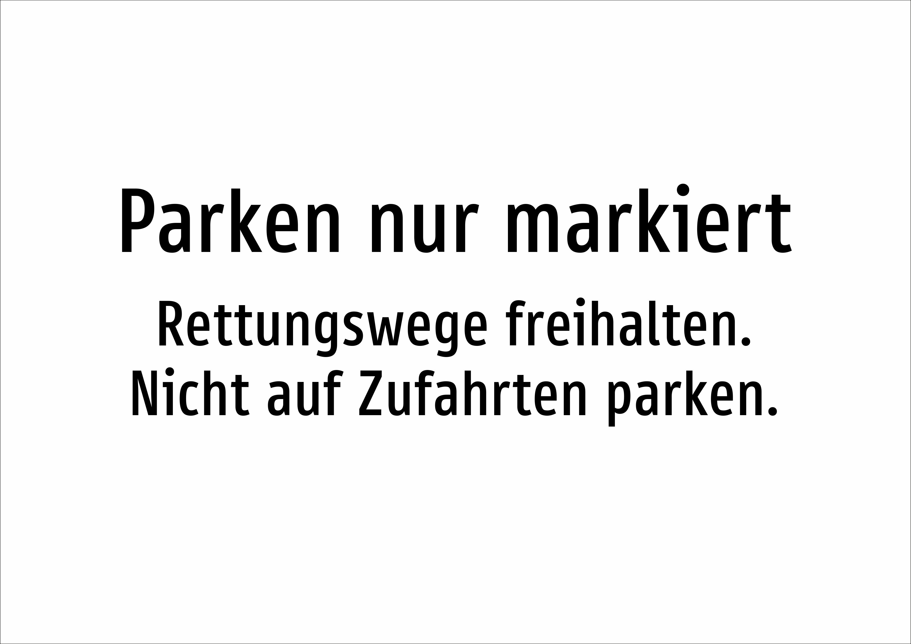 Parken nur markiert - Rettungswege freihalten. Nicht auf Zufahrten parken. - Schild - Produktbild 2