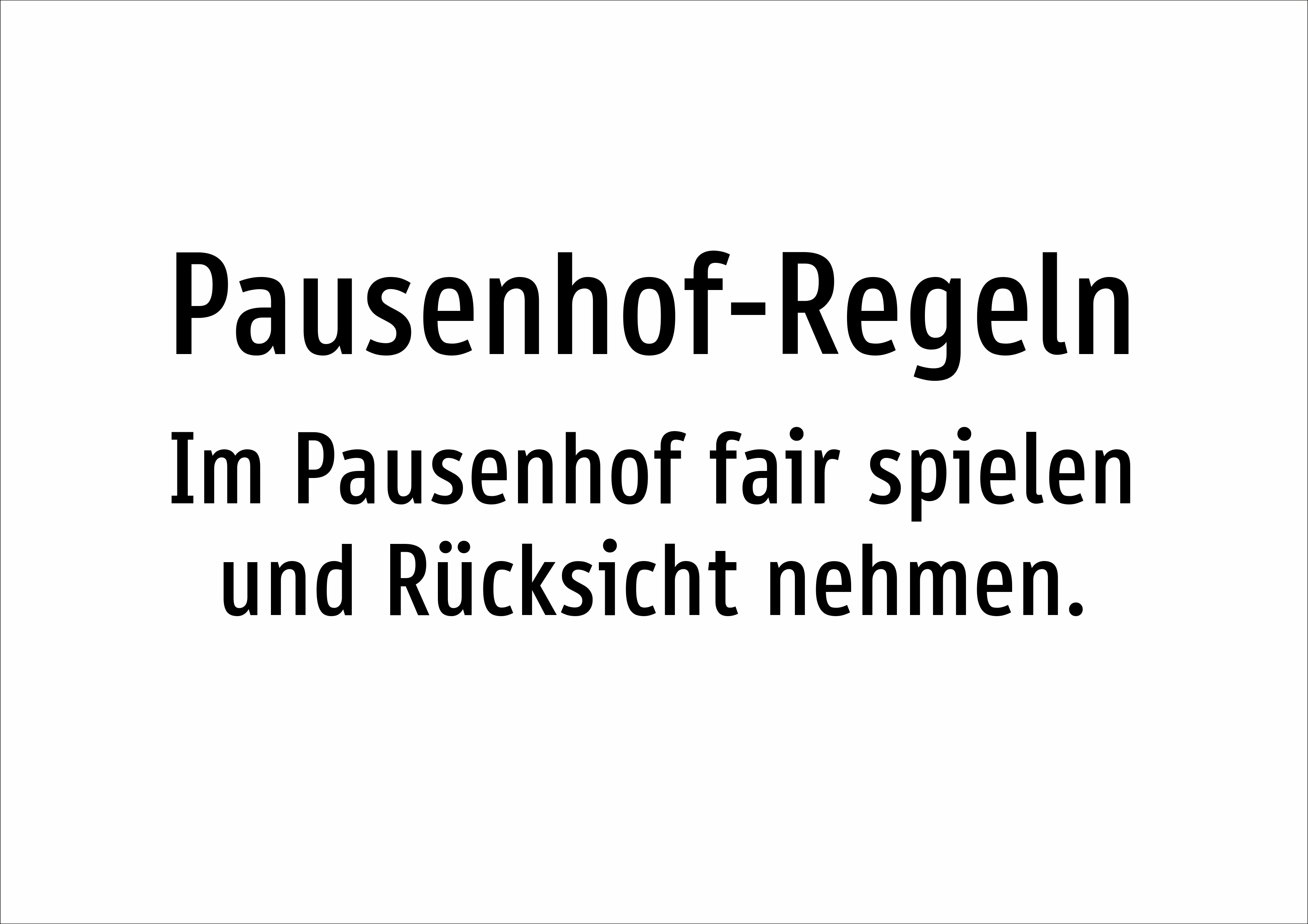 Pausenhof-Regeln - Im Pausenhof fair spielen und Rücksicht nehmen. - Schild - Produktbild 2