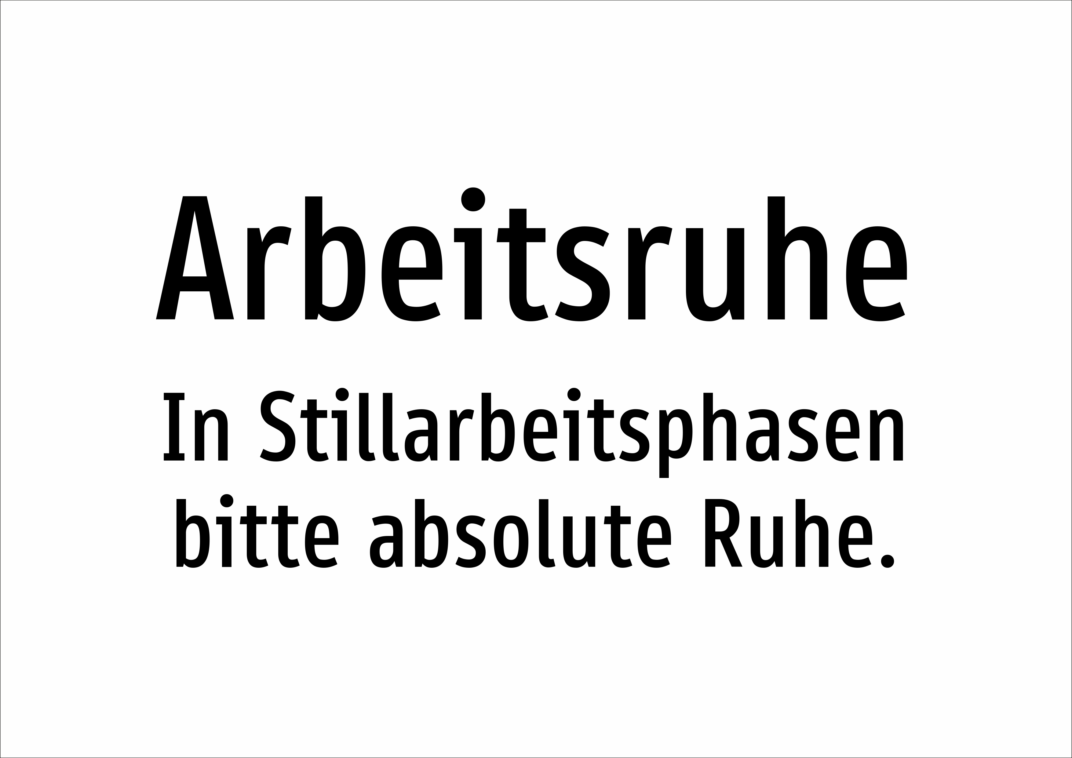 Arbeitsruhe - In Stillarbeitsphasen bitte absolute Ruhe. - Schild - Produktbild 2