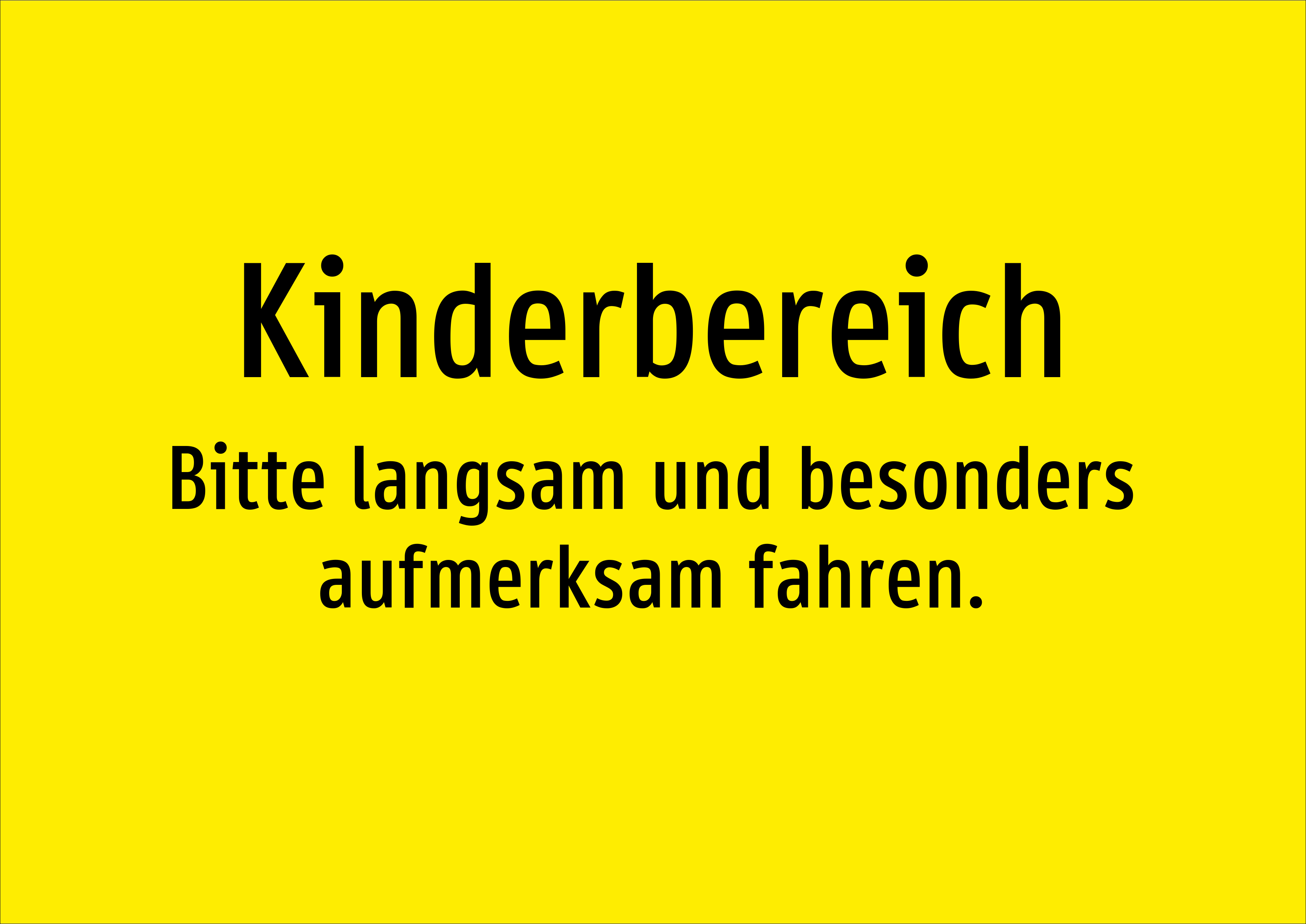 Kinderbereich - Bitte langsam und besonders aufmerksam fahren. - Schild - Produktbild 2