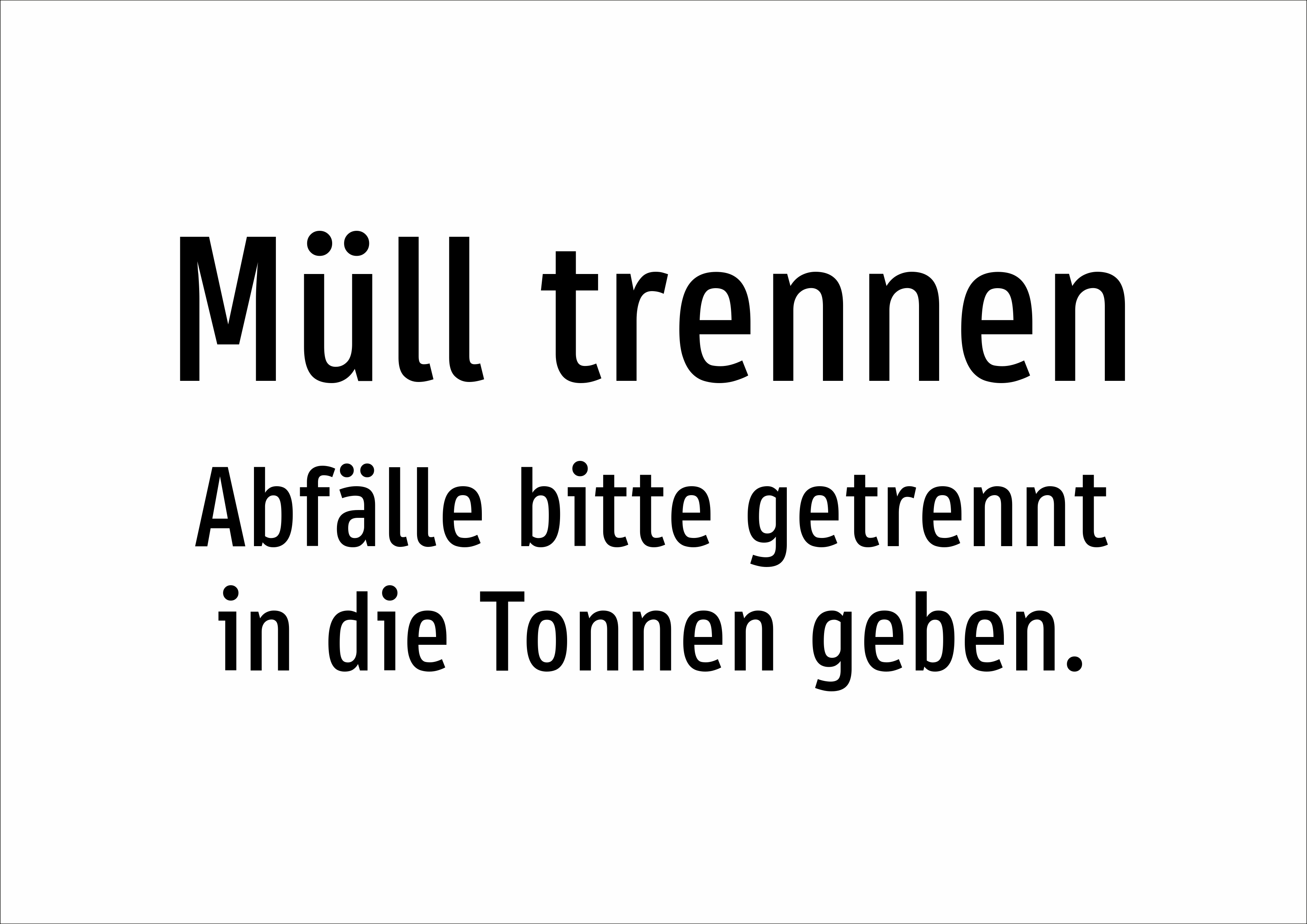 Müll trennen - Abfälle bitte getrennt in die Tonnen geben. - Schild - Produktbild 2