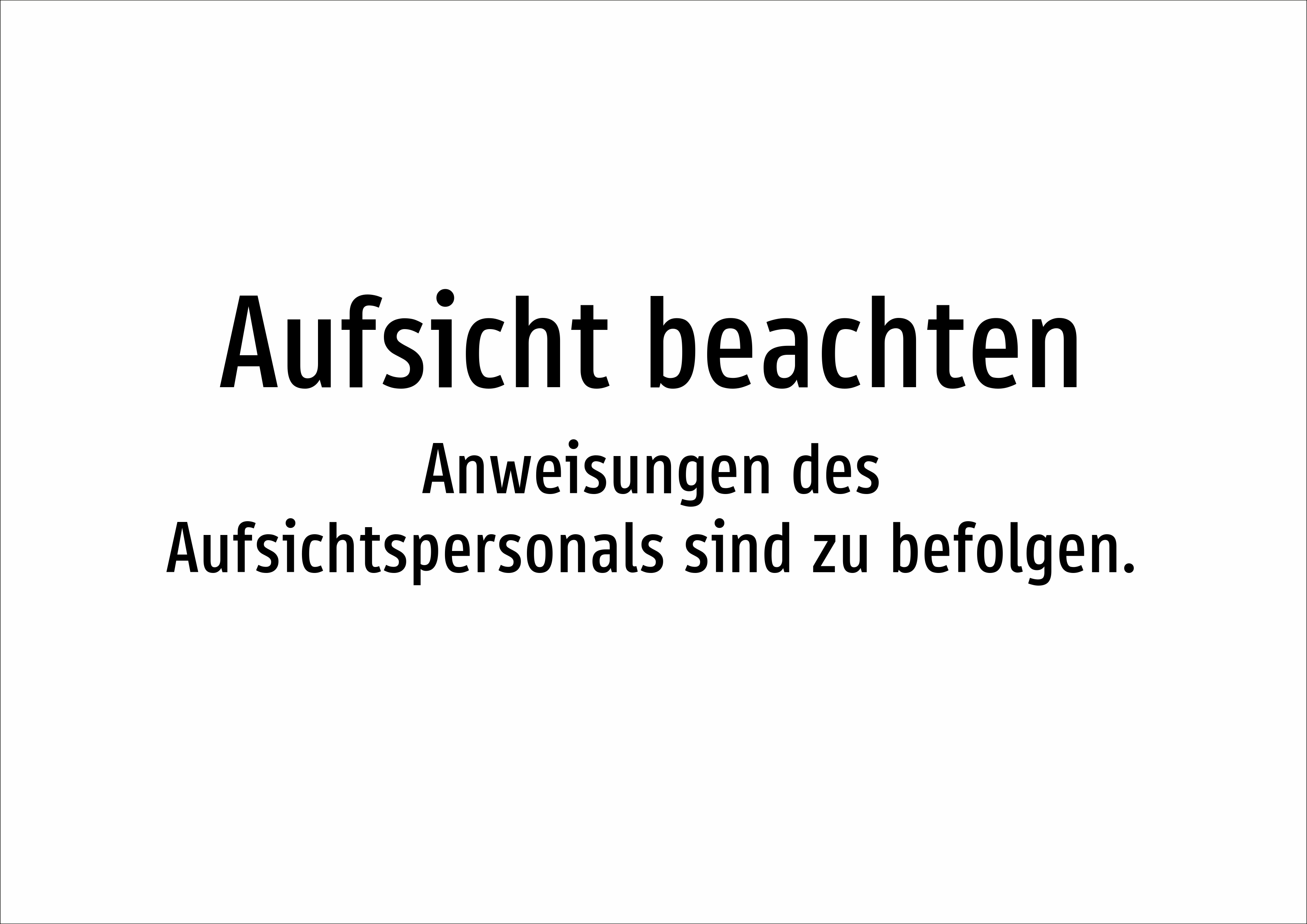 Aufsicht beachten - Anweisungen des Aufsichtspersonals sind zu befolgen. - Schild - Produktbild 2