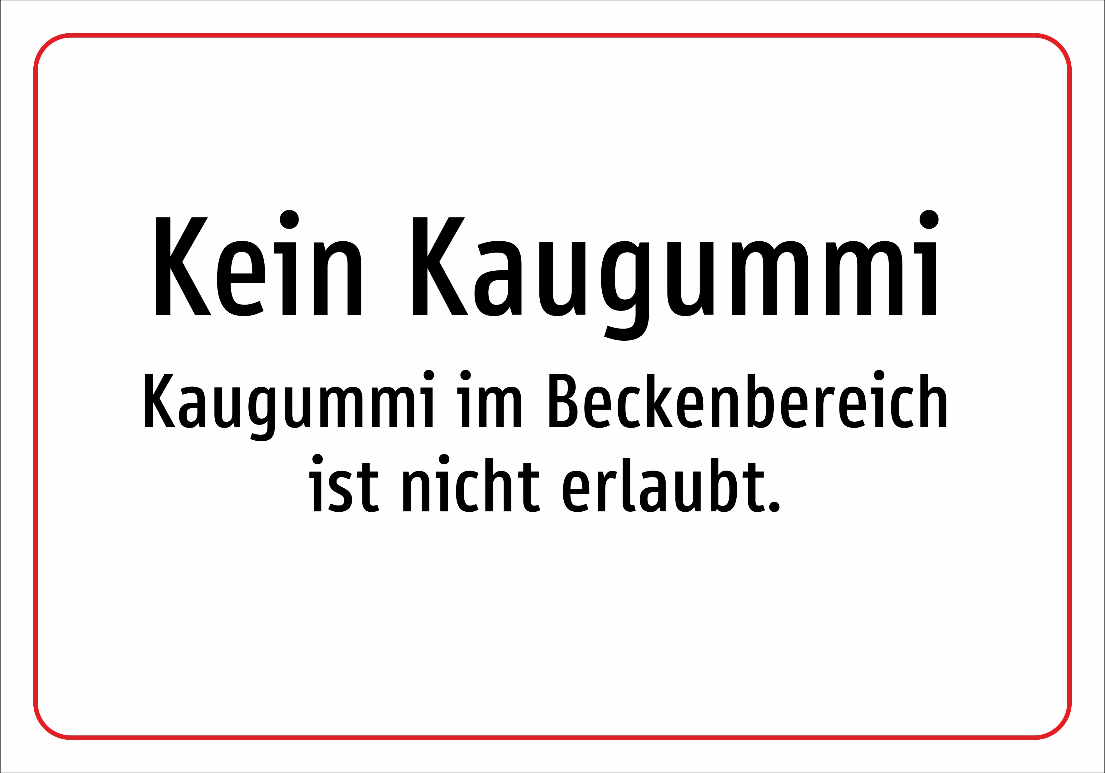 Kein Kaugummi - Kaugummi im Beckenbereich ist nicht erlaubt. - Schild - Produktbild 2