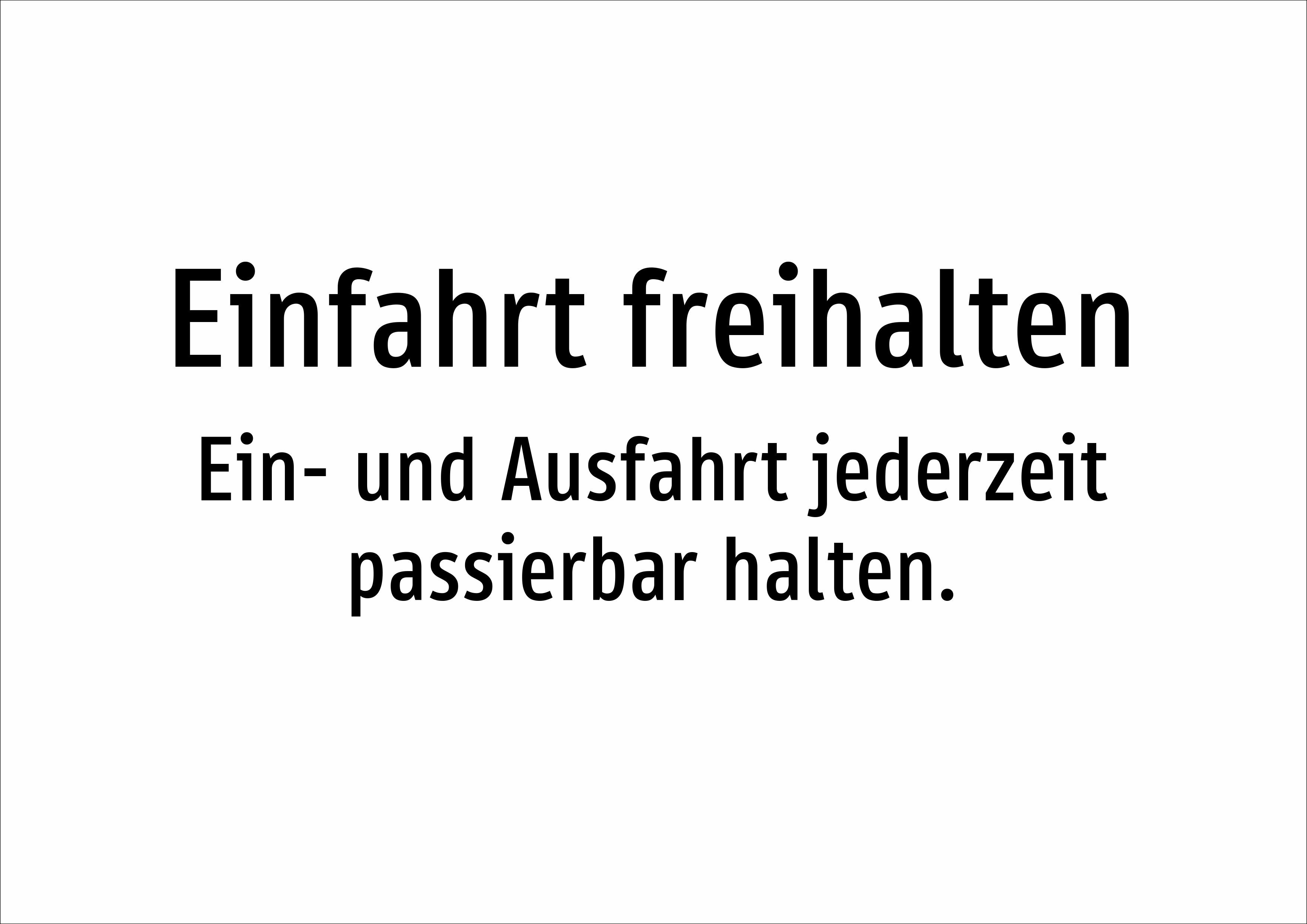 Einfahrt freihalten - Ein- und Ausfahrt jederzeit passierbar halten. - Schild - Produktbild 2