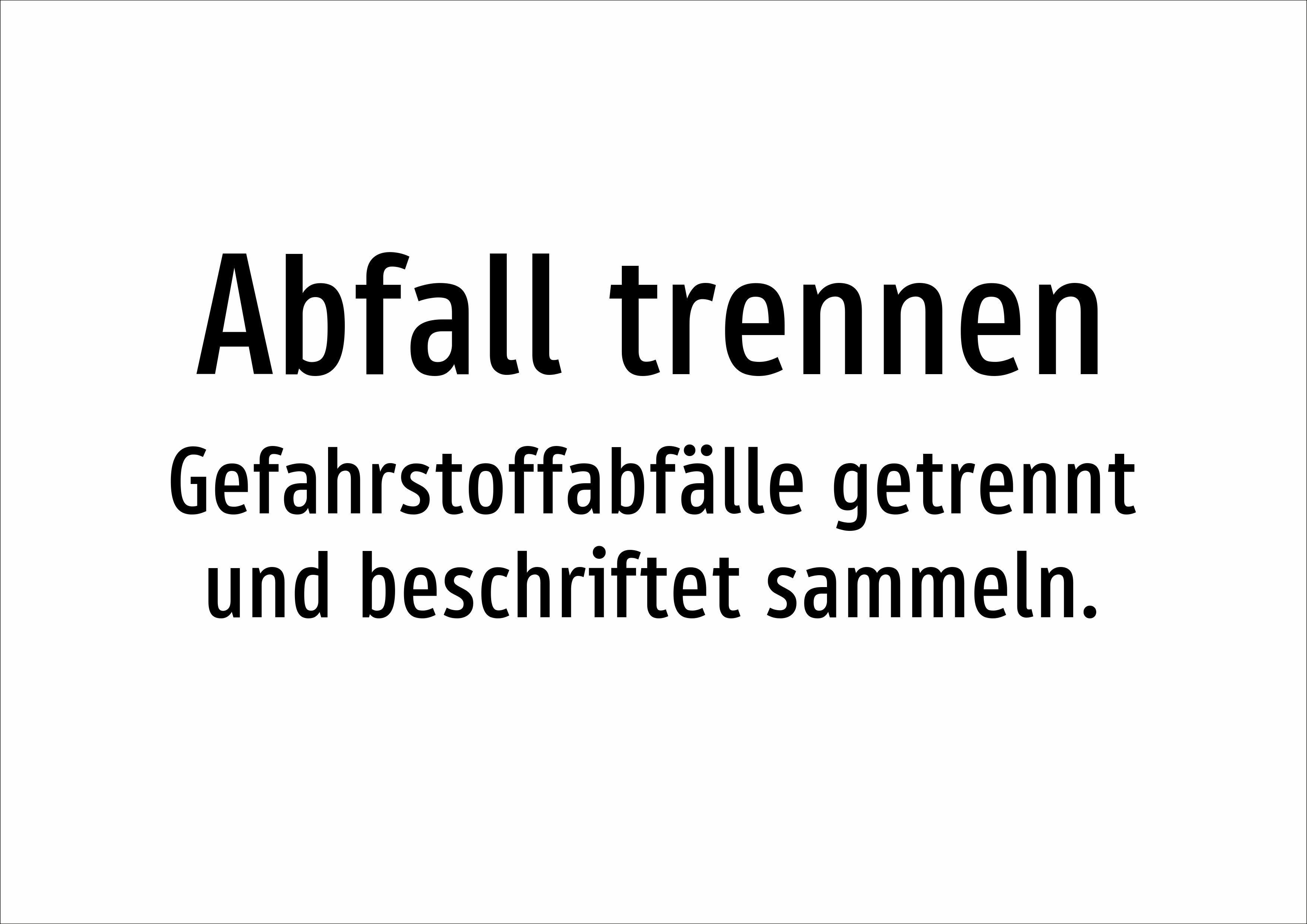 Abfall trennen - Gefahrstoffabfälle getrennt und beschriftet sammeln. - Schild - Produktbild 2