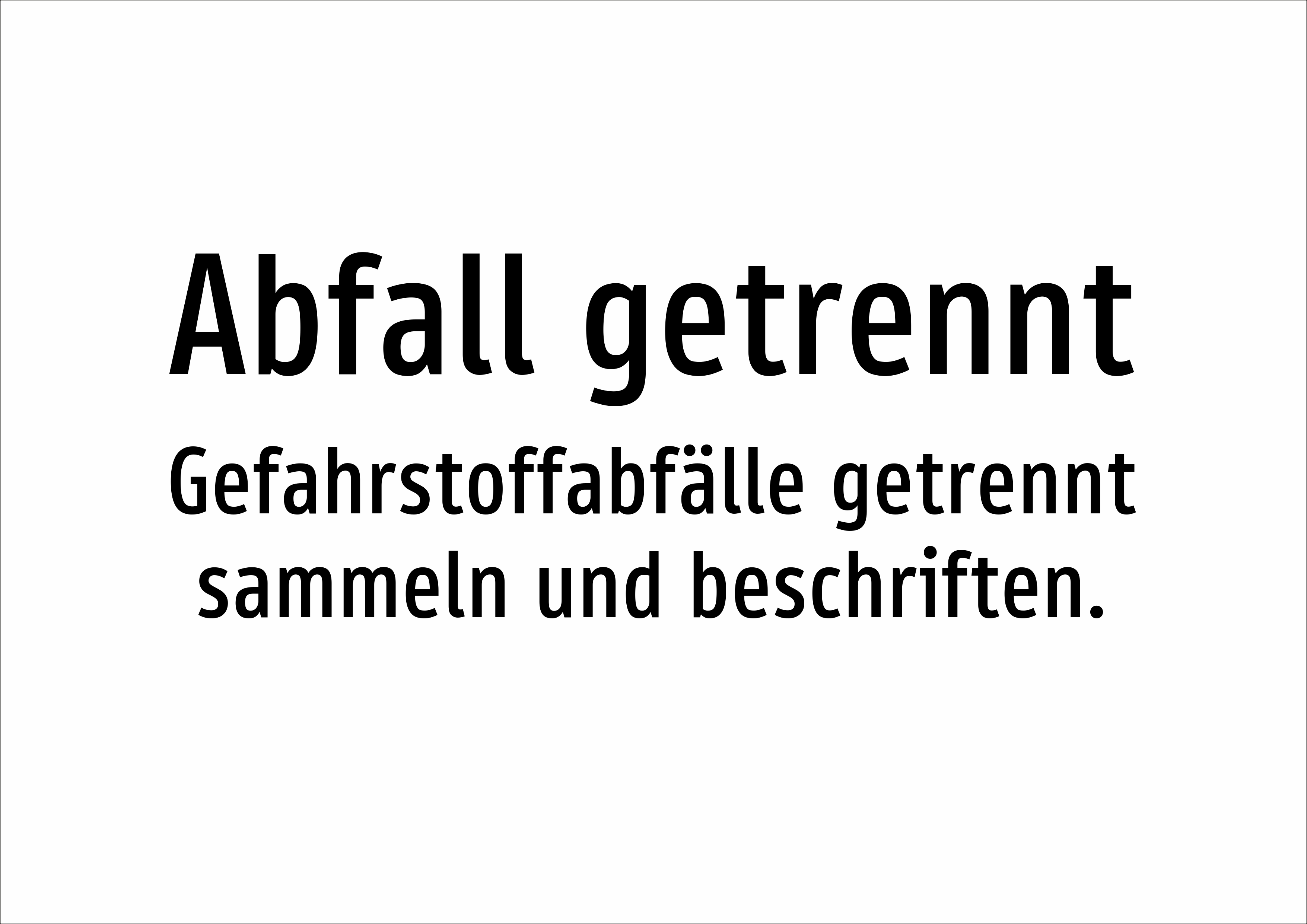 Abfall getrennt - Gefahrstoffabfälle getrennt sammeln und beschriften. - Schild - Produktbild 2