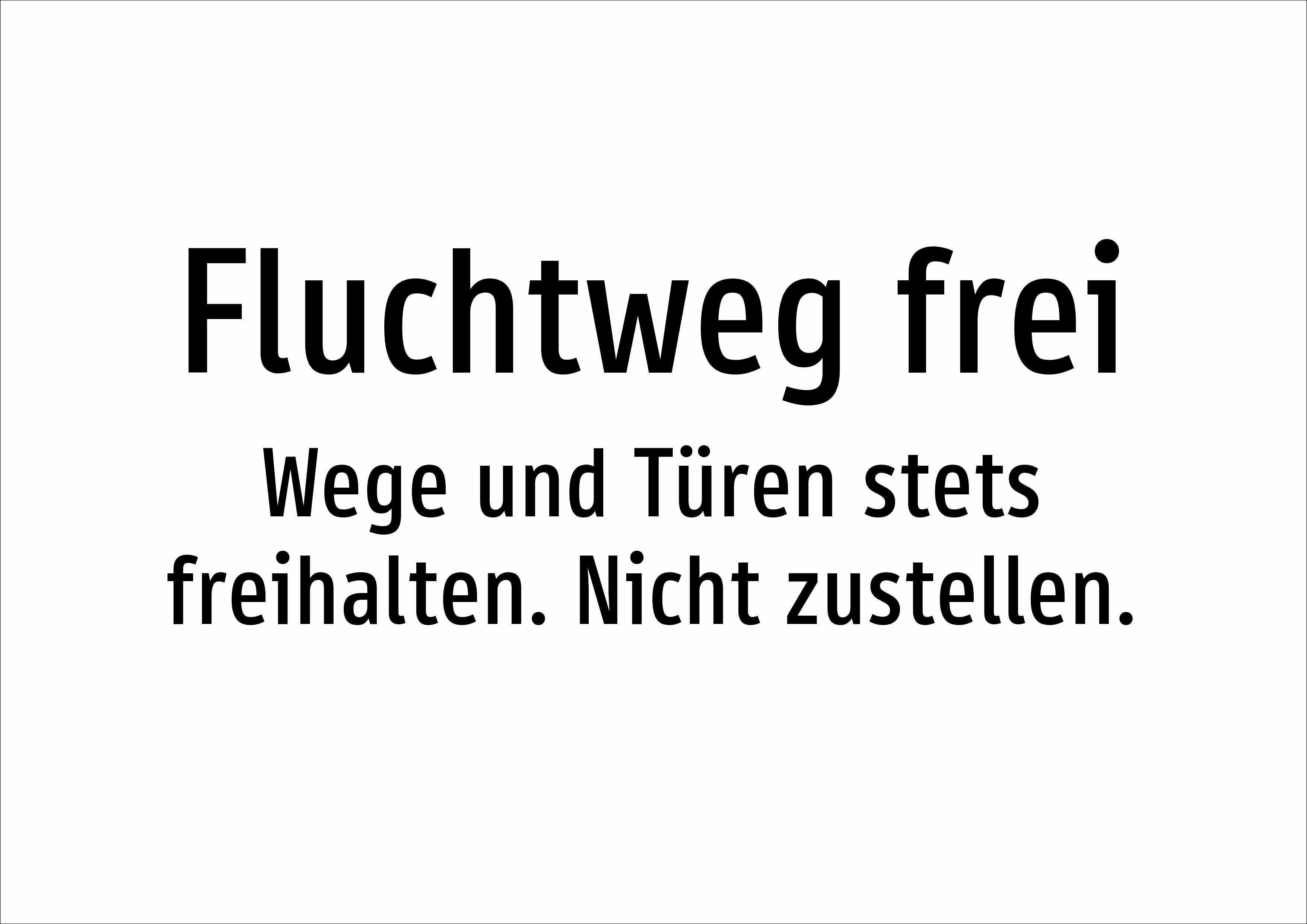 Fluchtweg frei - Wege und Türen stets freihalten. Nicht zustellen. - Schild - Produktbild 2