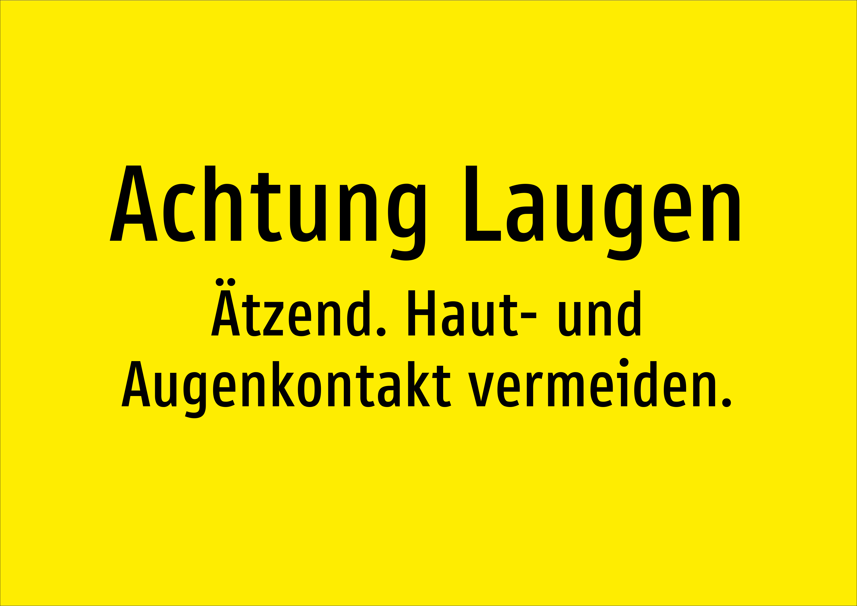 Achtung Laugen - Ätzend. Haut- und Augenkontakt vermeiden. - Schild - Produktbild 2