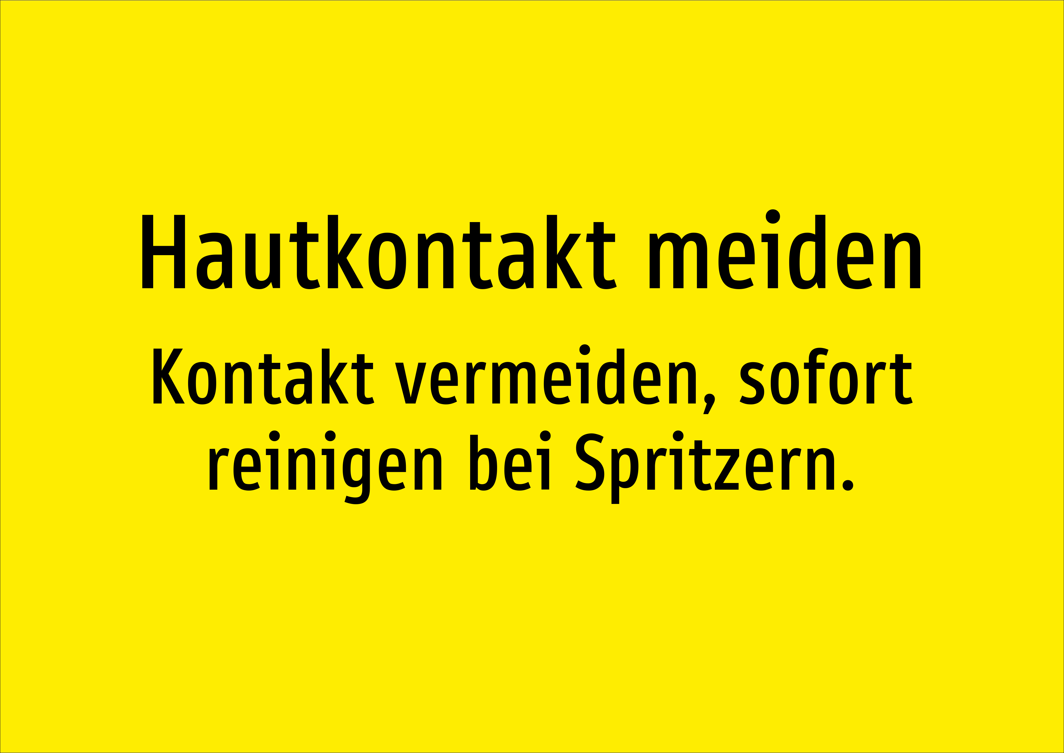 Hautkontakt meiden - Kontakt vermeiden, sofort reinigen bei Spritzern. - Schild - Produktbild 2