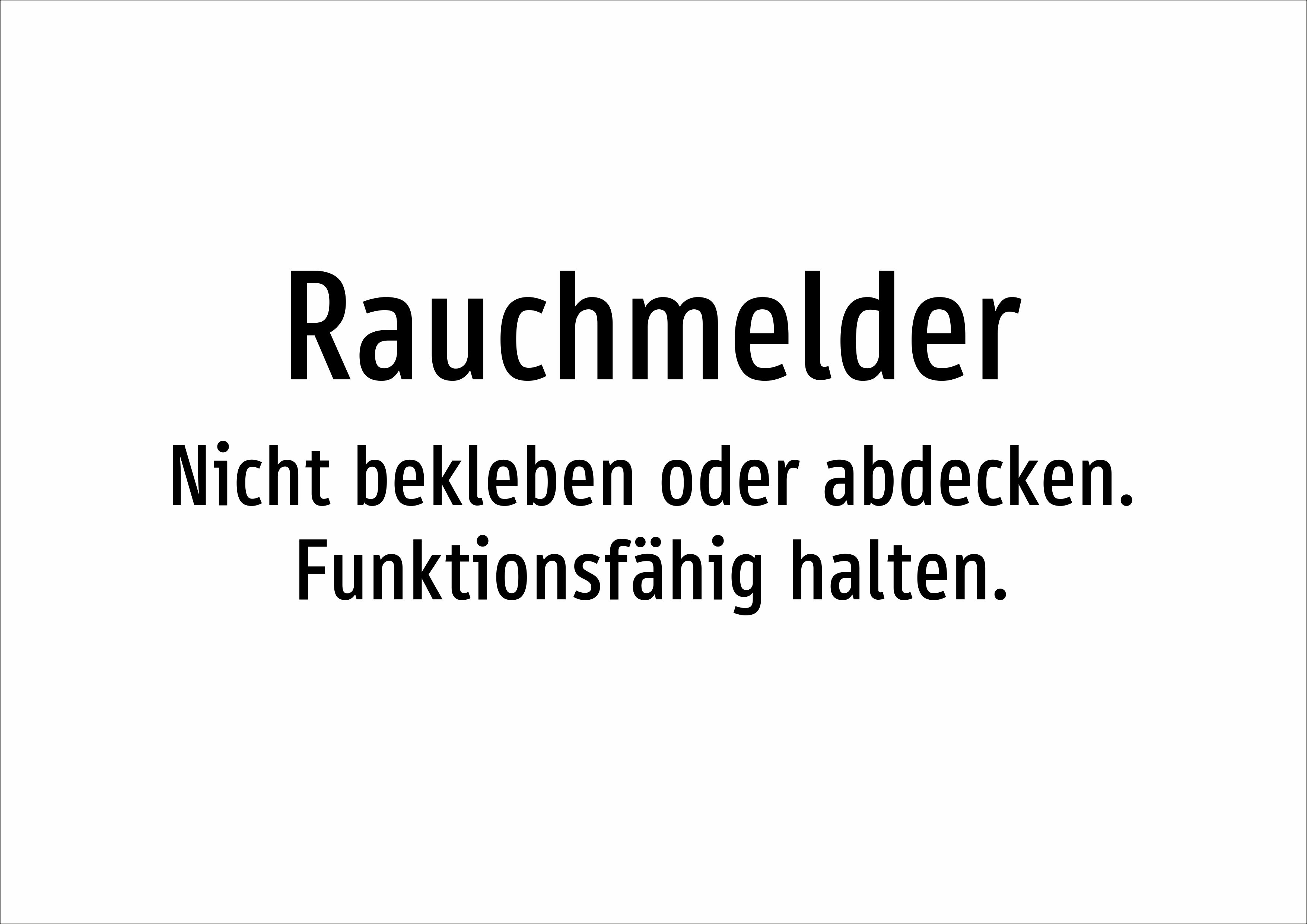 Rauchmelder - Nicht bekleben oder abdecken. Funktionsfähig halten. - Schild - Produktbild 2