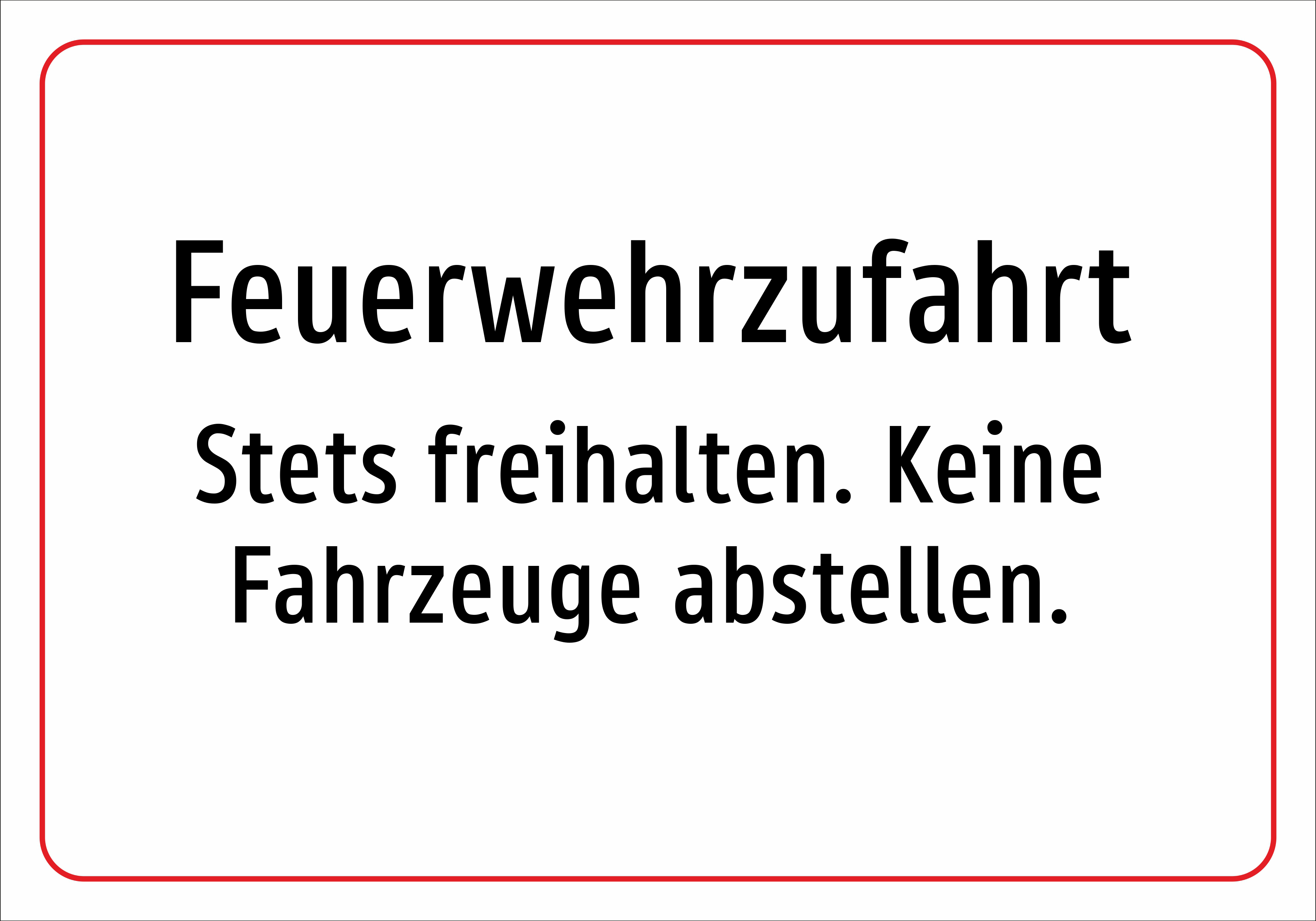 Feuerwehrzufahrt - Stets freihalten. Keine Fahrzeuge abstellen. - Schild - Produktbild 2