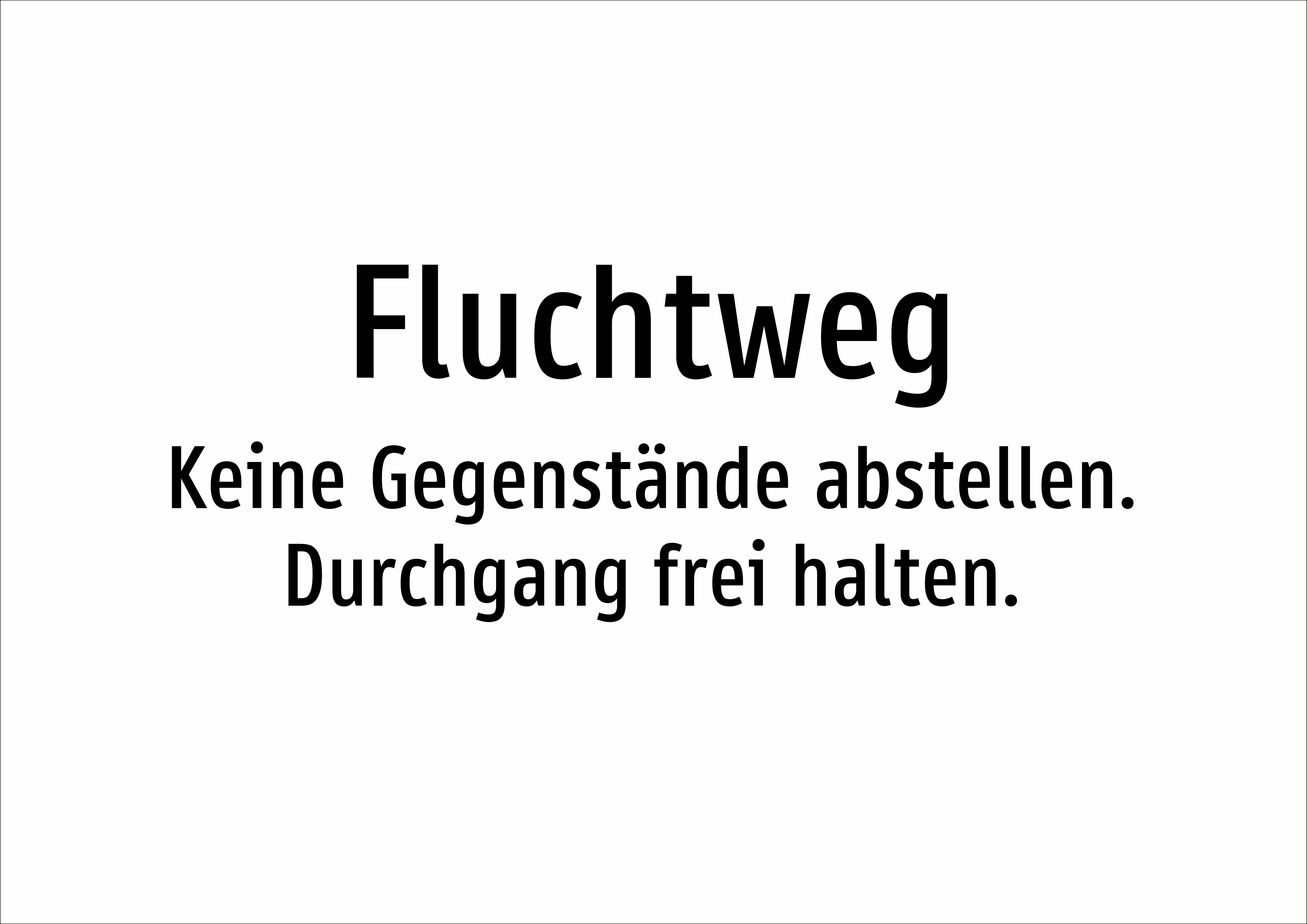 Fluchtweg - Keine Gegenstände abstellen. Durchgang frei halten. - Schild - Produktbild 2