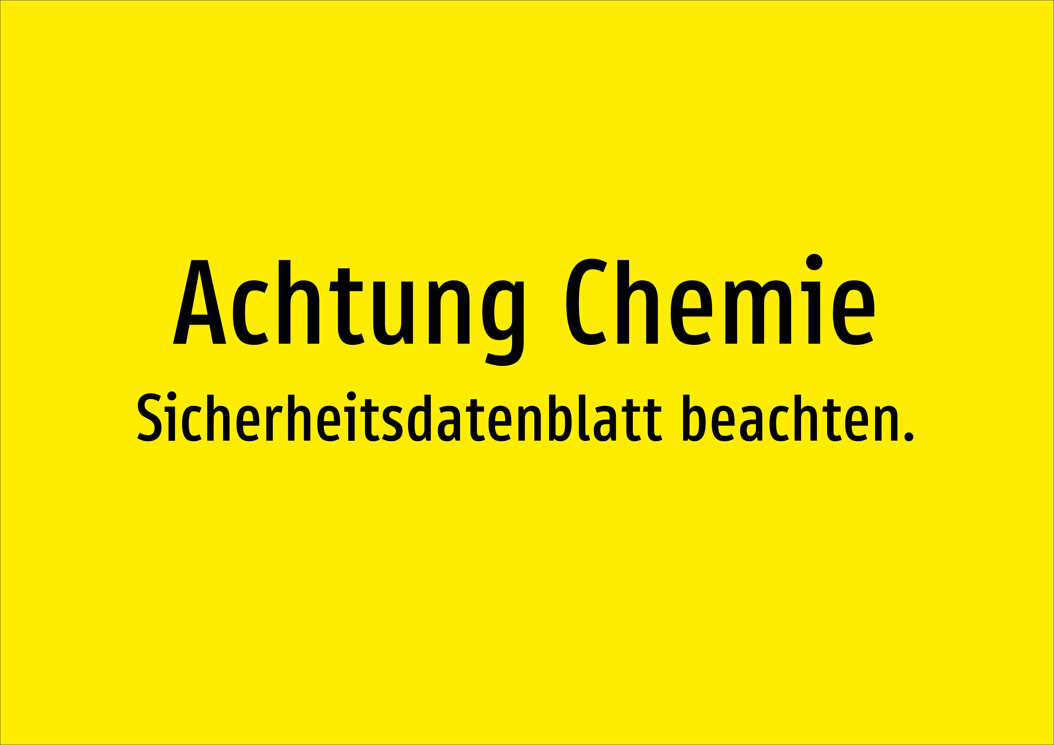 Achtung Chemie - Sicherheitsdatenblatt beachten. - Schild - Produktbild 2