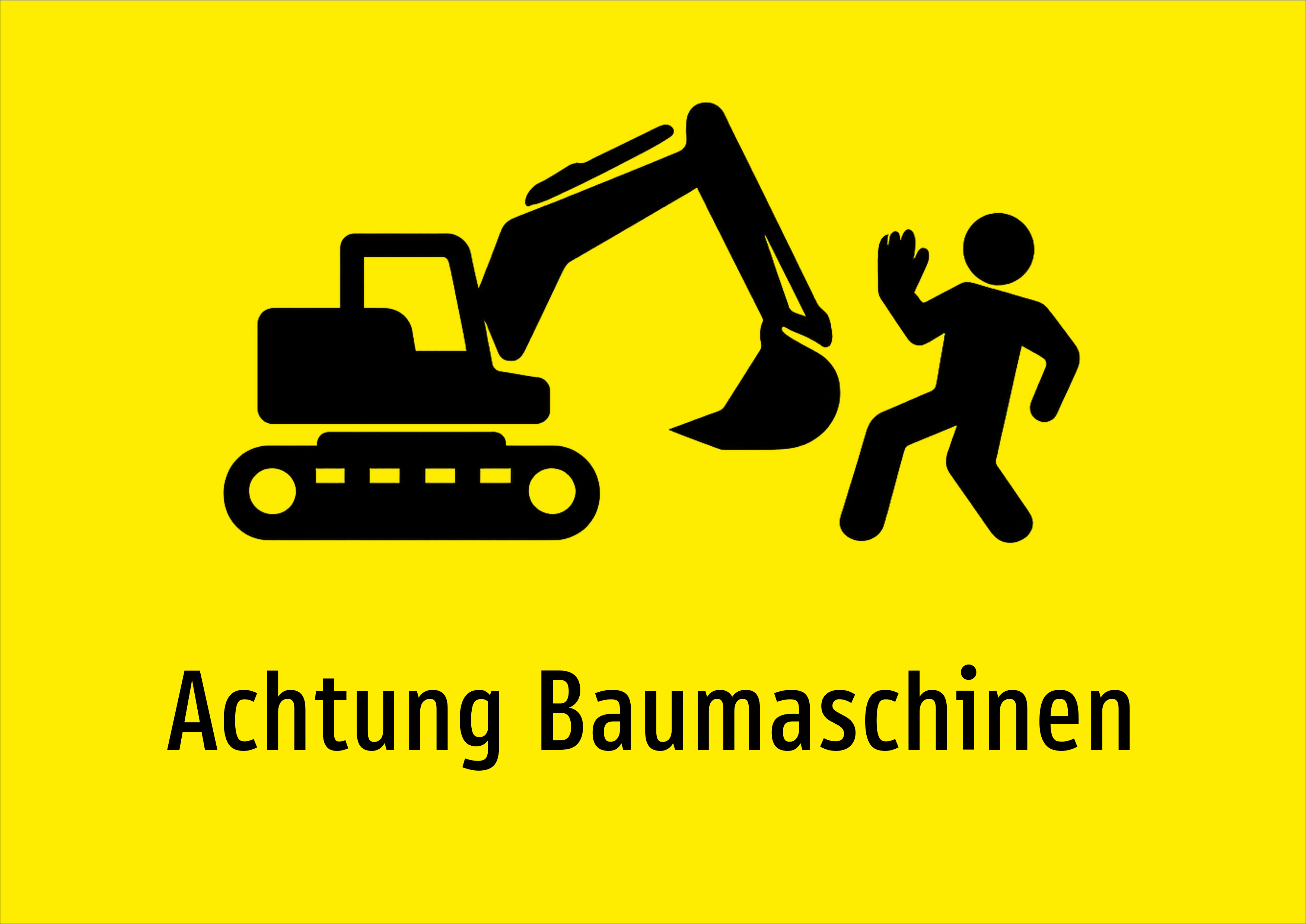 Achtung Baumaschinen - Schild