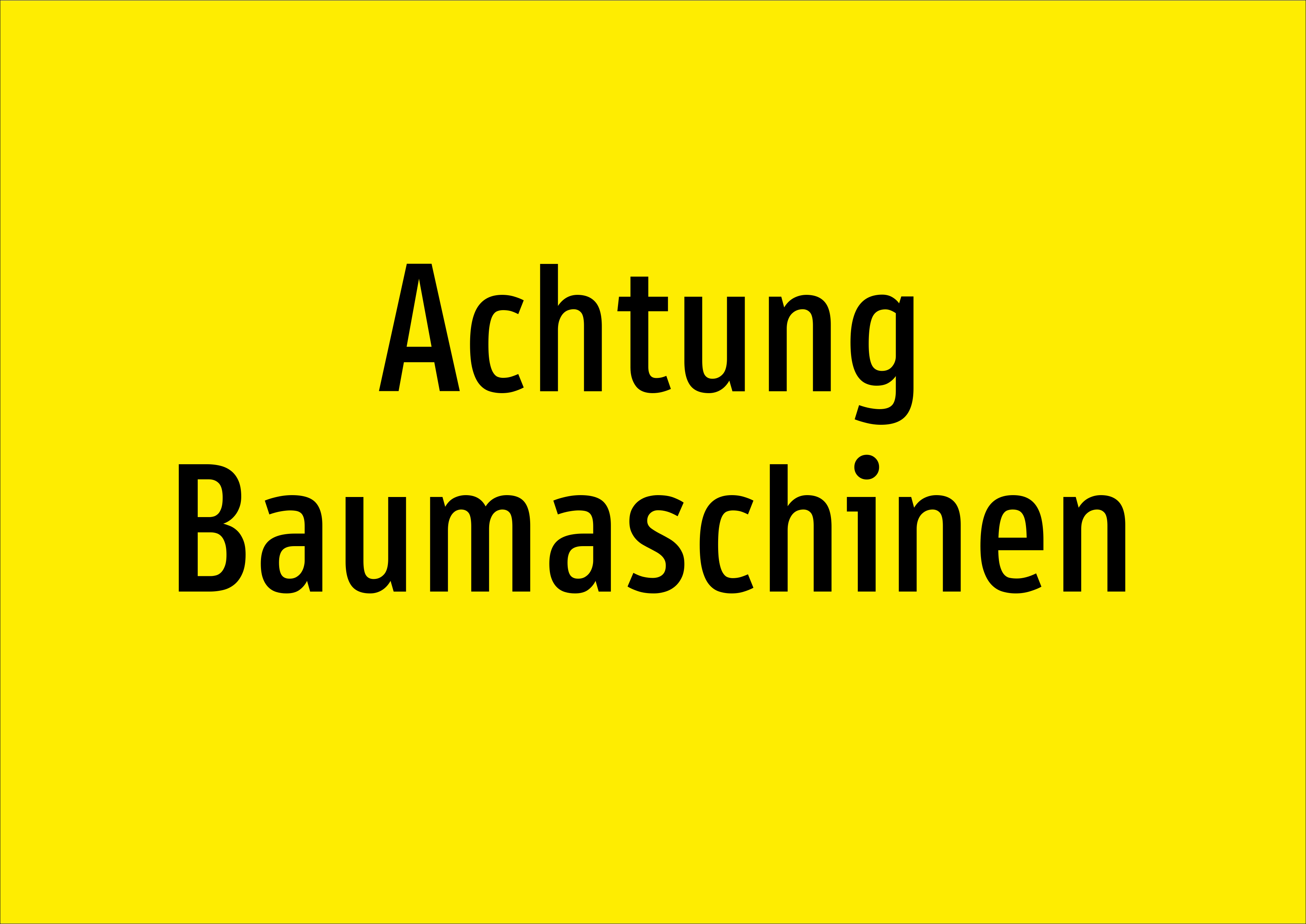 Achtung Baumaschinen - Schild - Produktbild 2