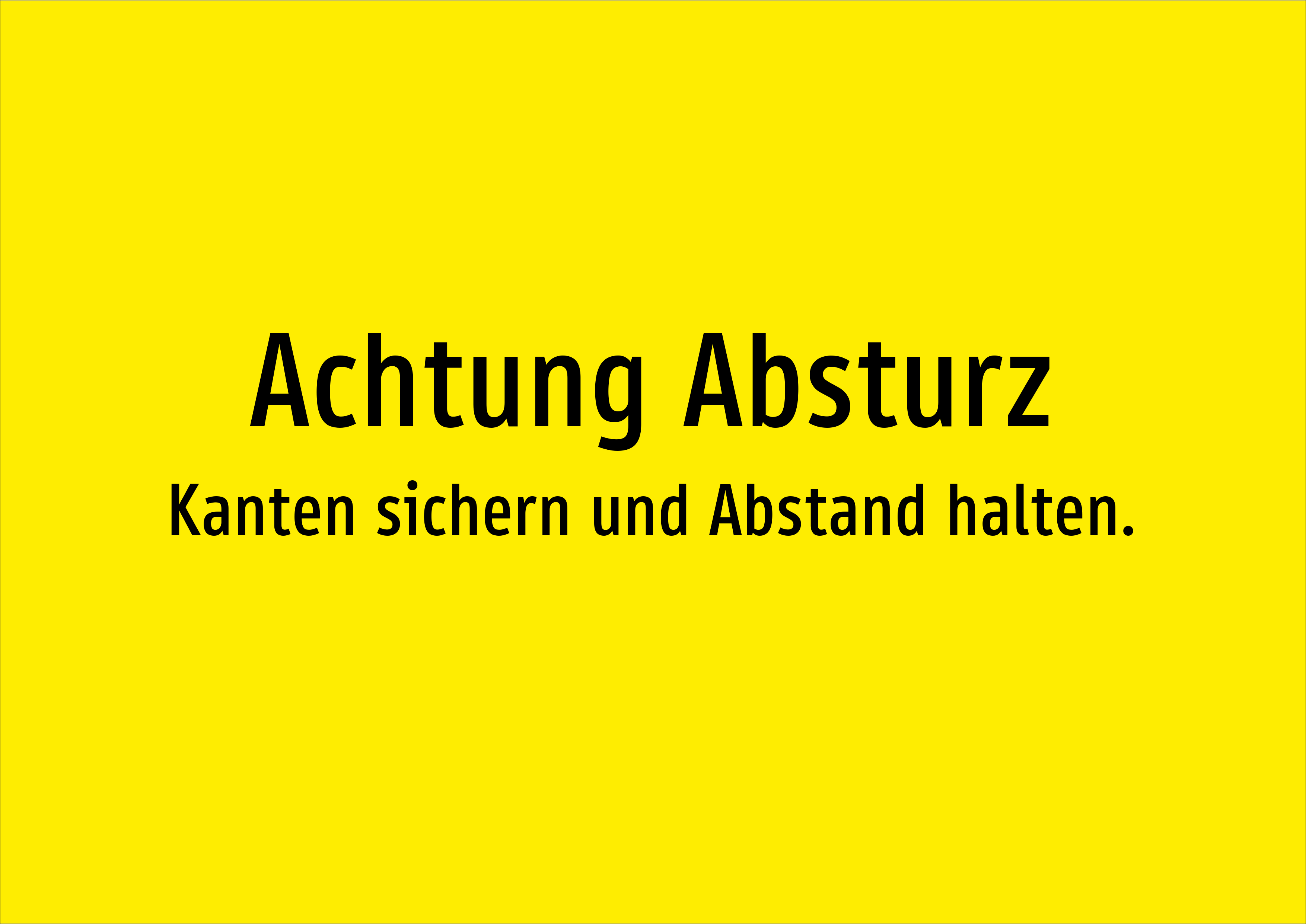Achtung Absturz - Kanten sichern und Abstand halten. - Schild - Produktbild 2