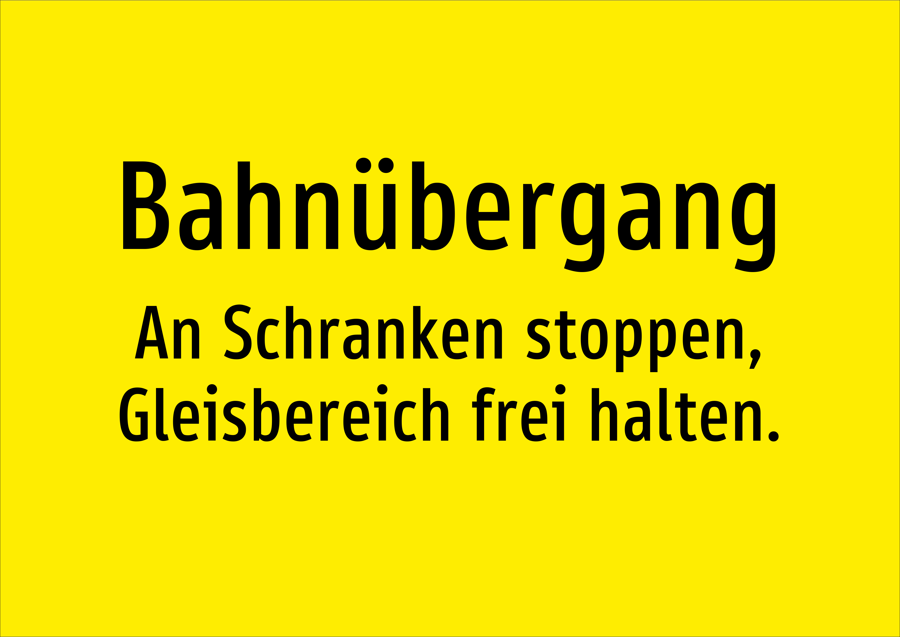 Bahnübergang - An Schranken stoppen, Gleisbereich frei halten. - Schild - Produktbild 2