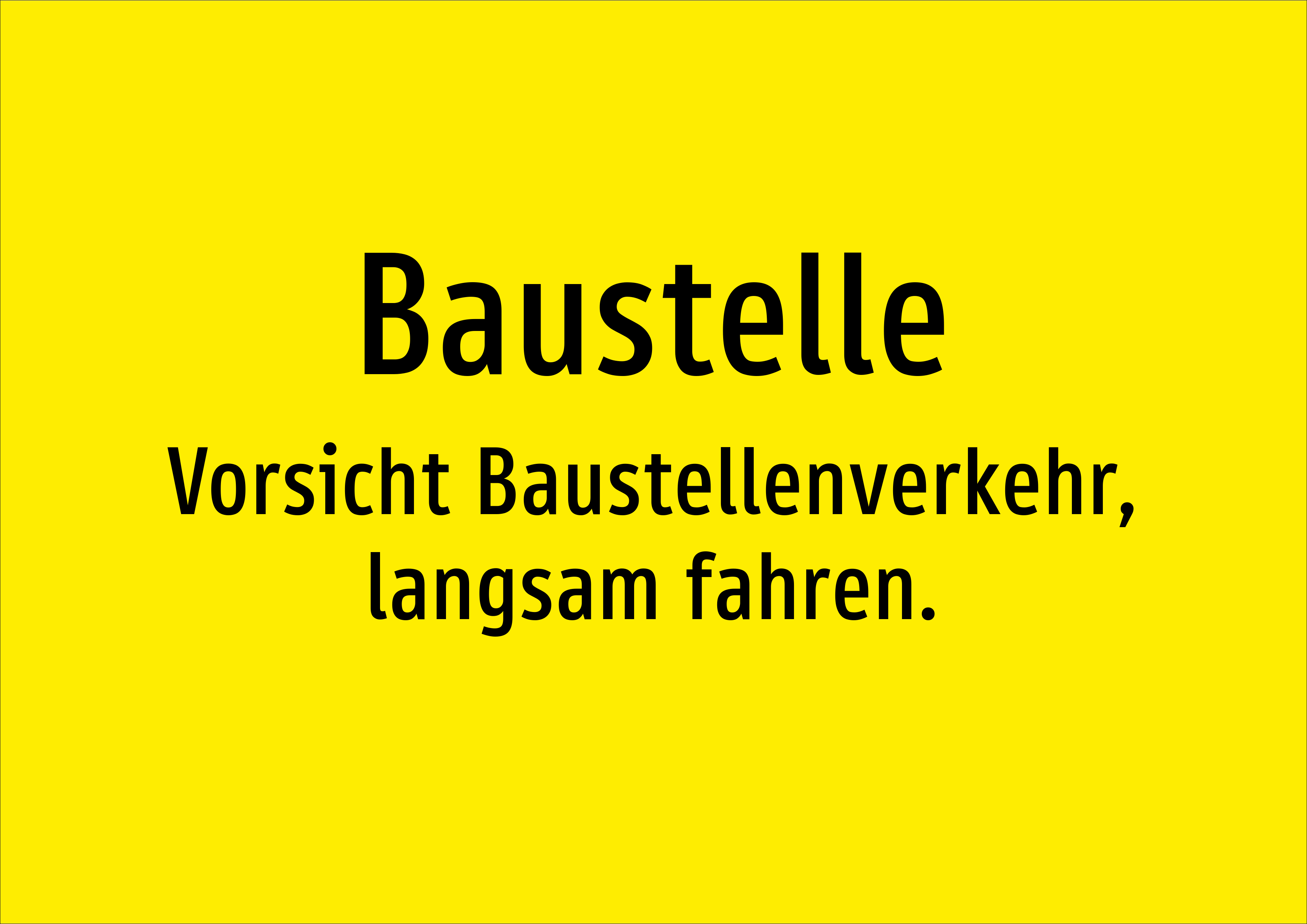 Baustelle - Vorsicht Baustellenverkehr, langsam fahren. - Schild - Produktbild 2
