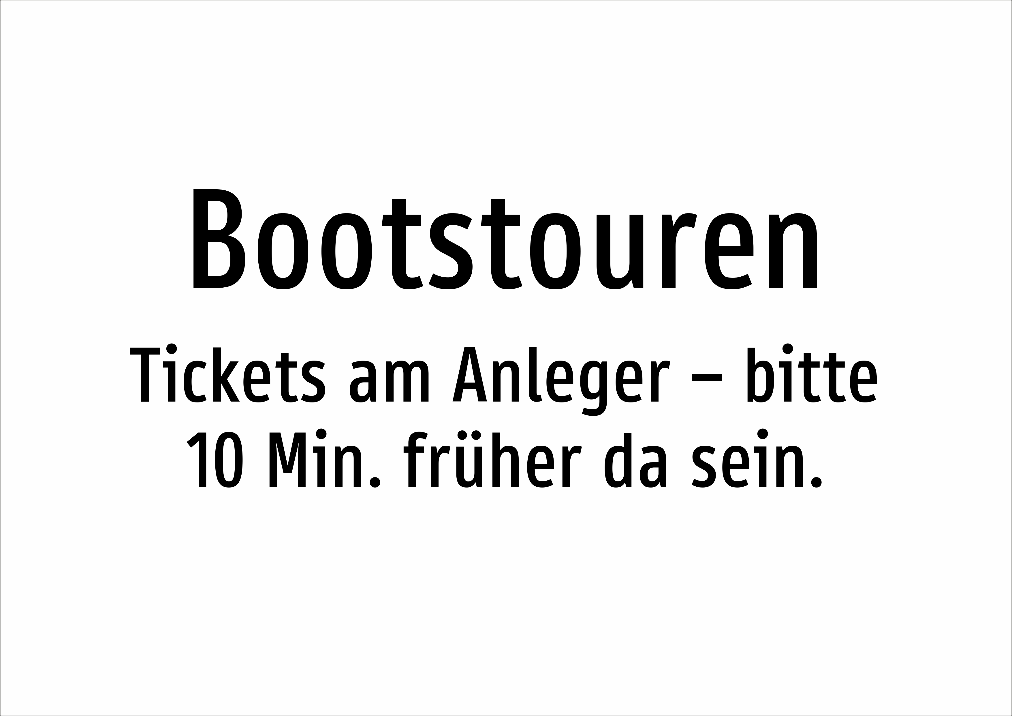 Bootstouren - Tickets am Anleger – bitte 10 Min. früher da sein. - Schild - Produktbild 2