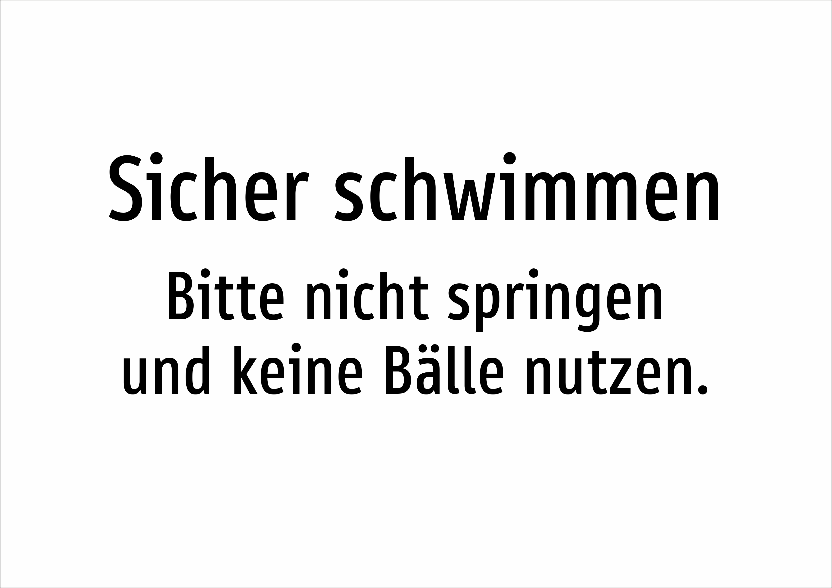 Sicher schwimmen - Bitte nicht springen und keine Bälle nutzen. - Schild - Produktbild 2